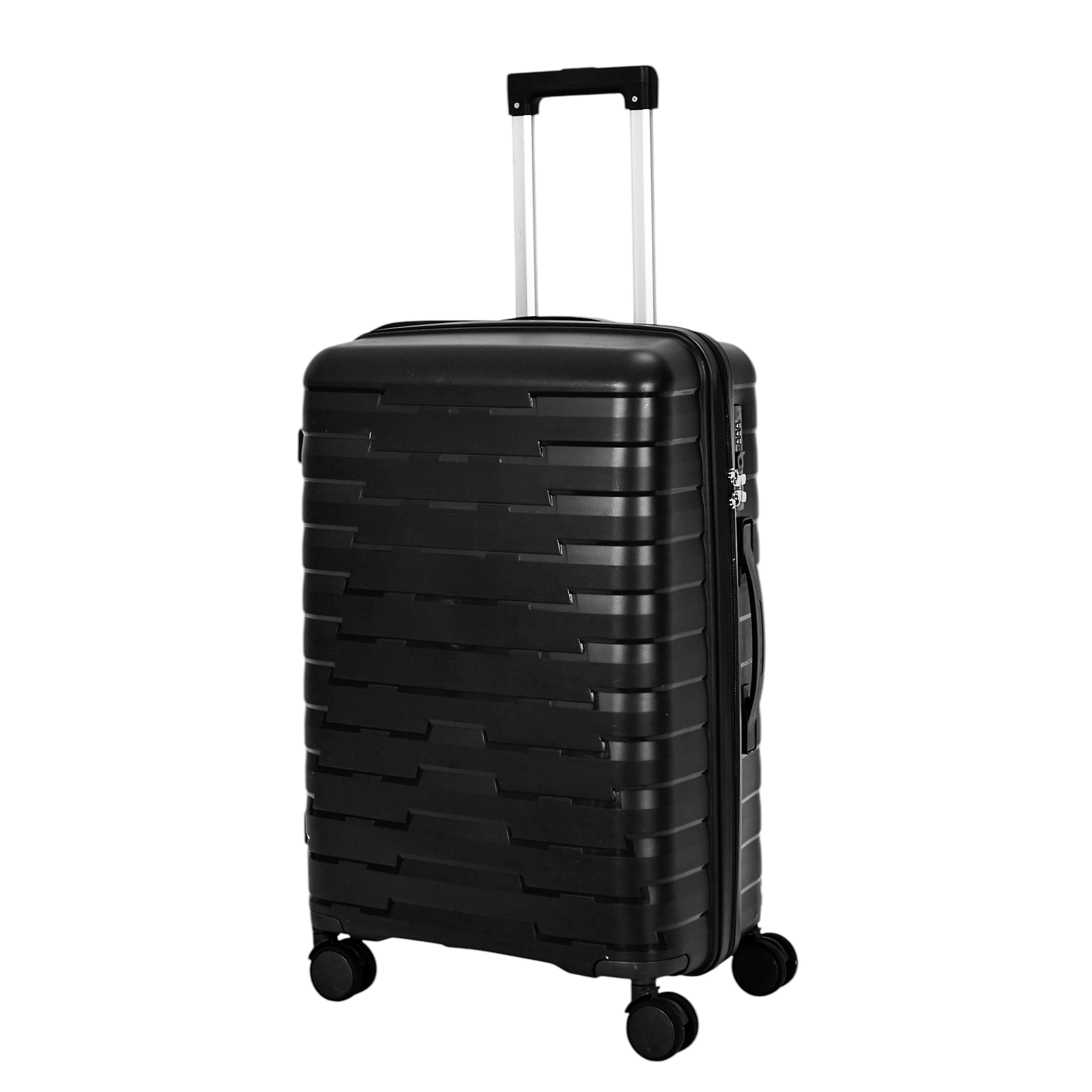SET 4 VALISE NOIR CABINE ROUES AMOVIBLES NAPLES