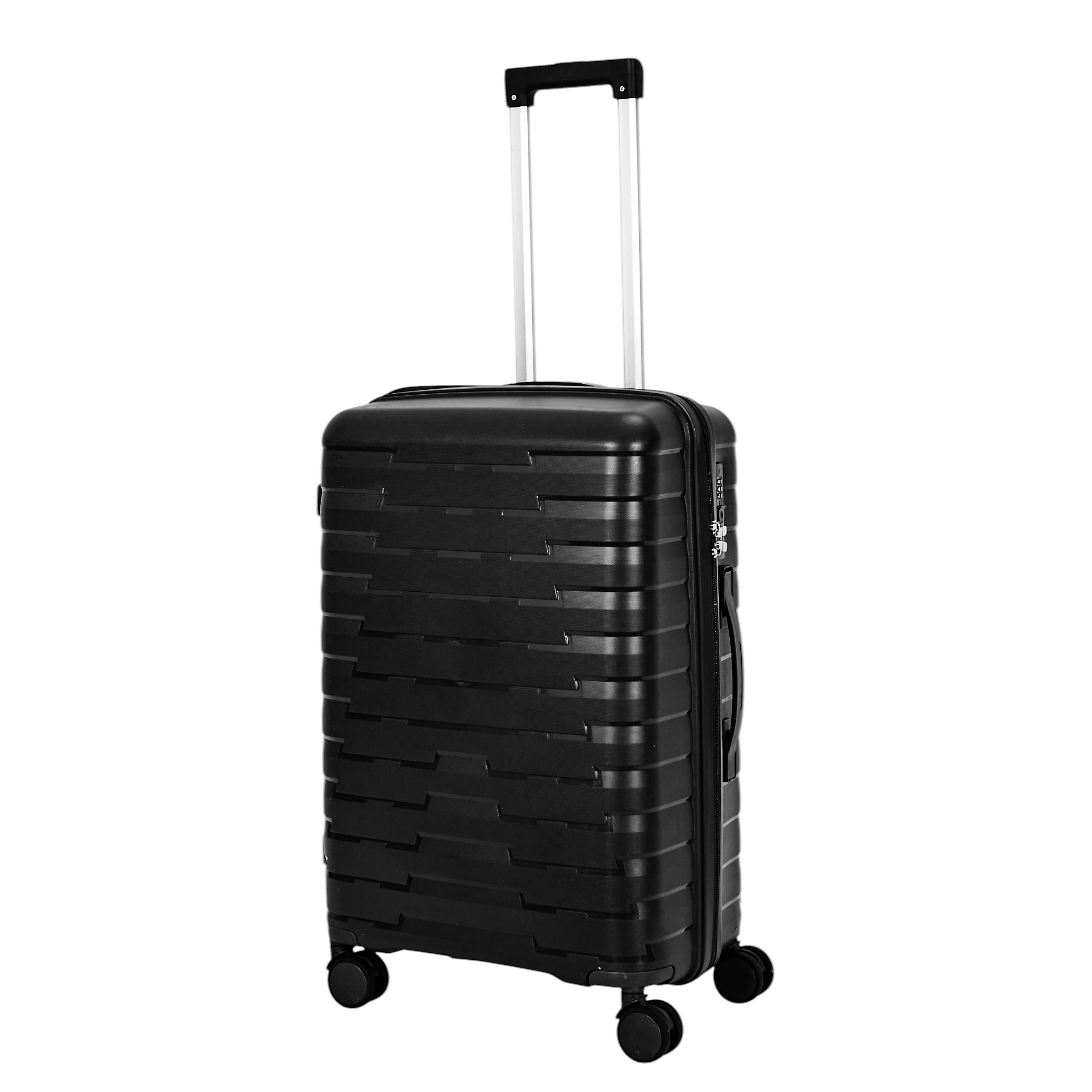 SET 4 VALISE NOIR CABINE ROUES AMOVIBLES NAPLES