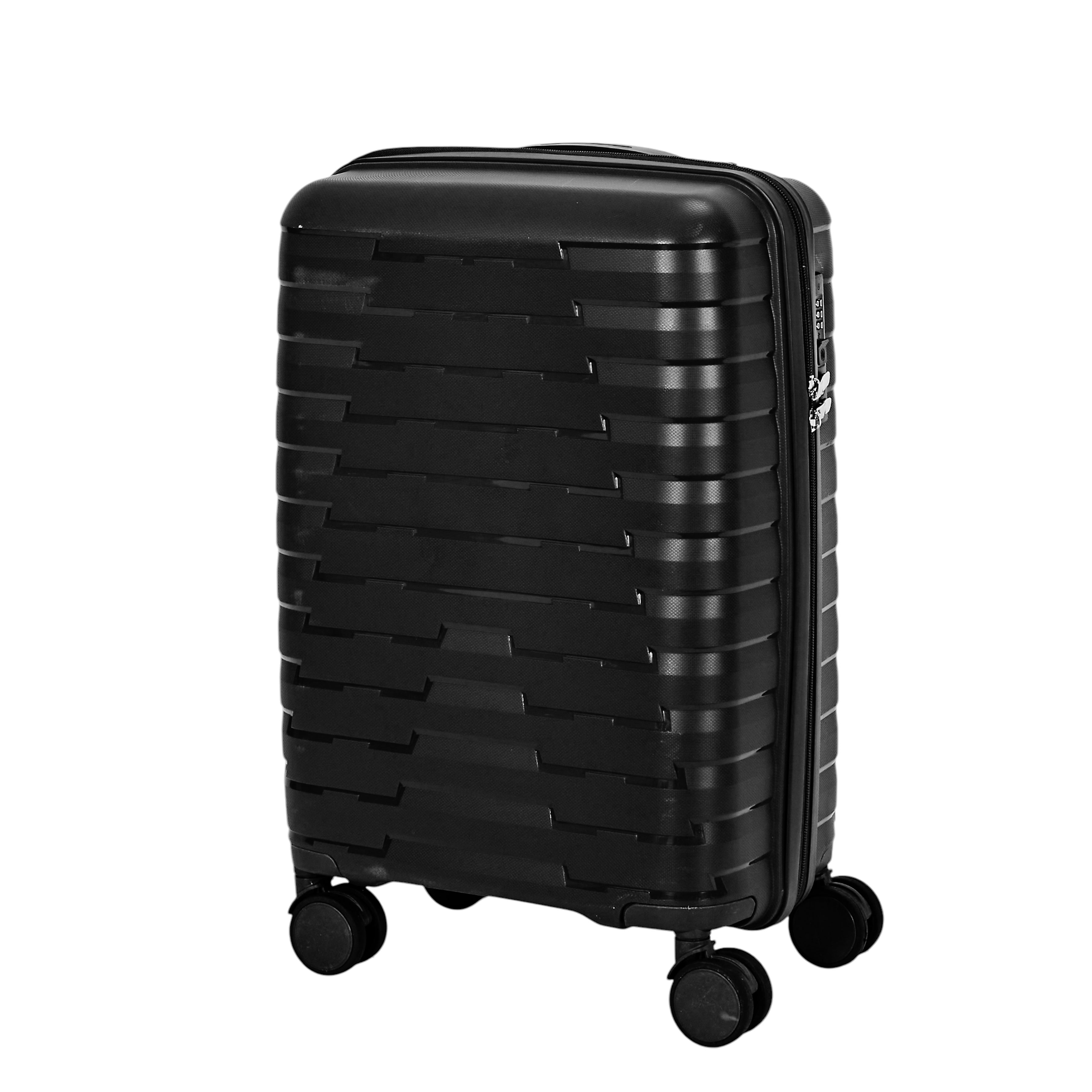 SET 4 VALISE NOIR CABINE ROUES AMOVIBLES NAPLES