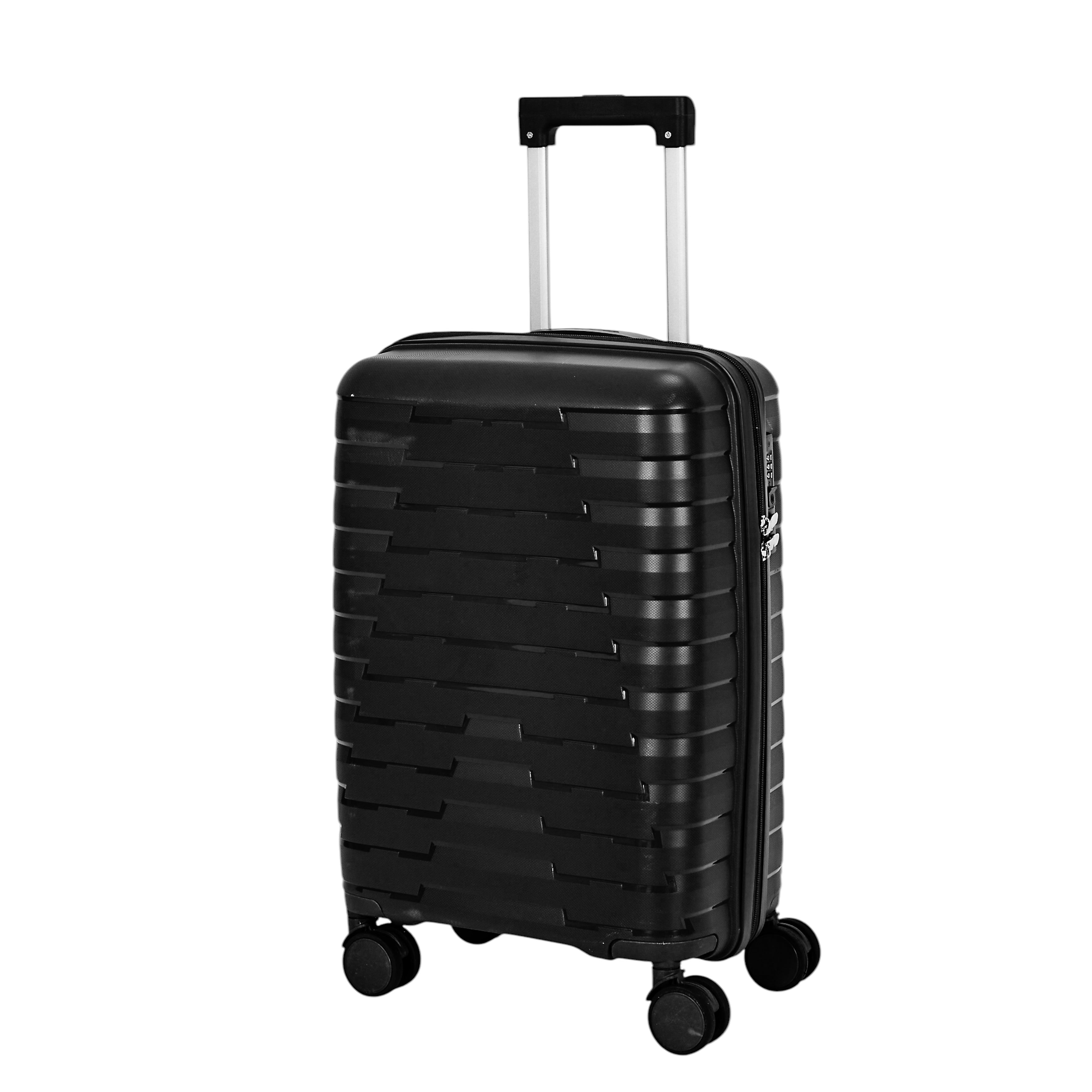 SET 4 VALISE NOIR CABINE ROUES AMOVIBLES NAPLES