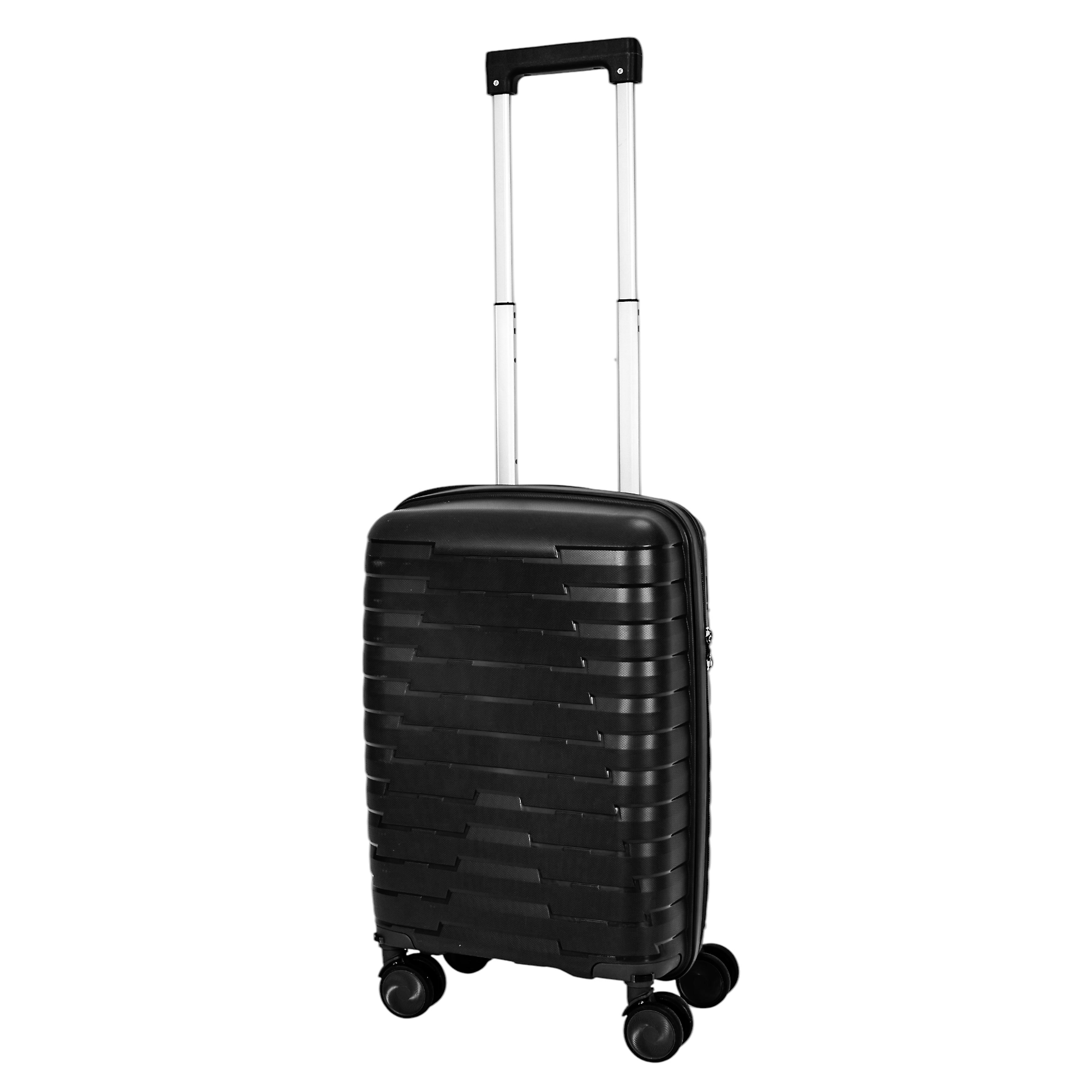 SET 4 VALISE NOIR CABINE ROUES AMOVIBLES NAPLES