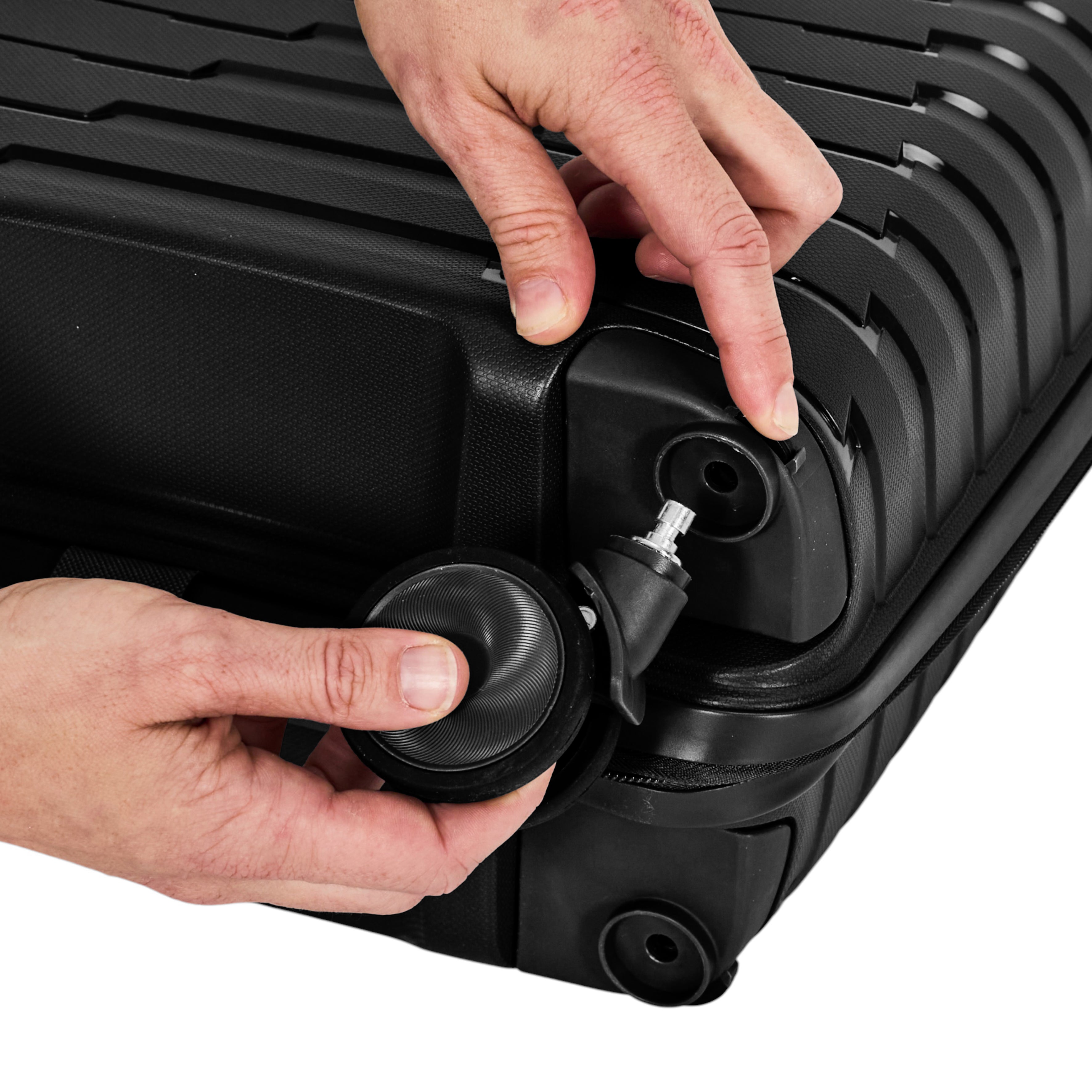 SET 4 VALISE NOIR CABINE ROUES AMOVIBLES NAPLES