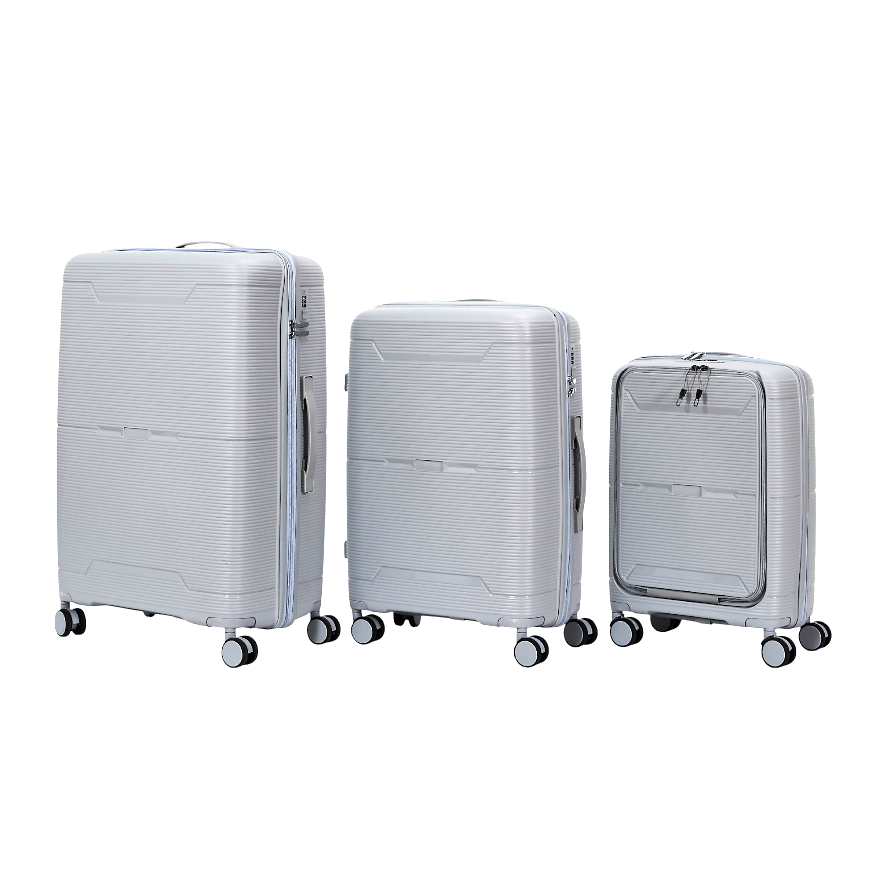 SET 3 VALISES GRISE OUVERTURE FRONTALE SYDNEY