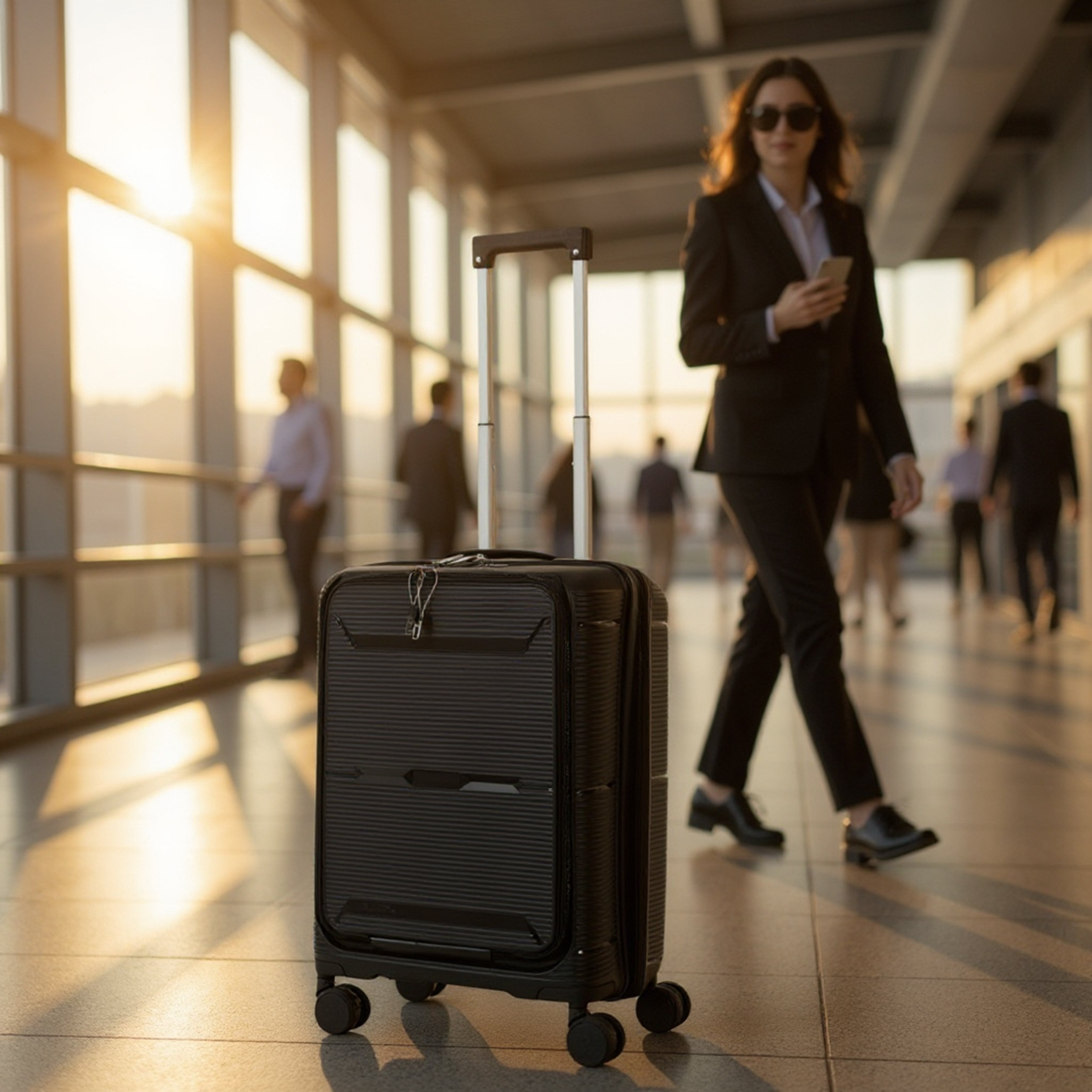 VALISE CABINE NOIRE OUVERTURE FRONTALE SYDNEY