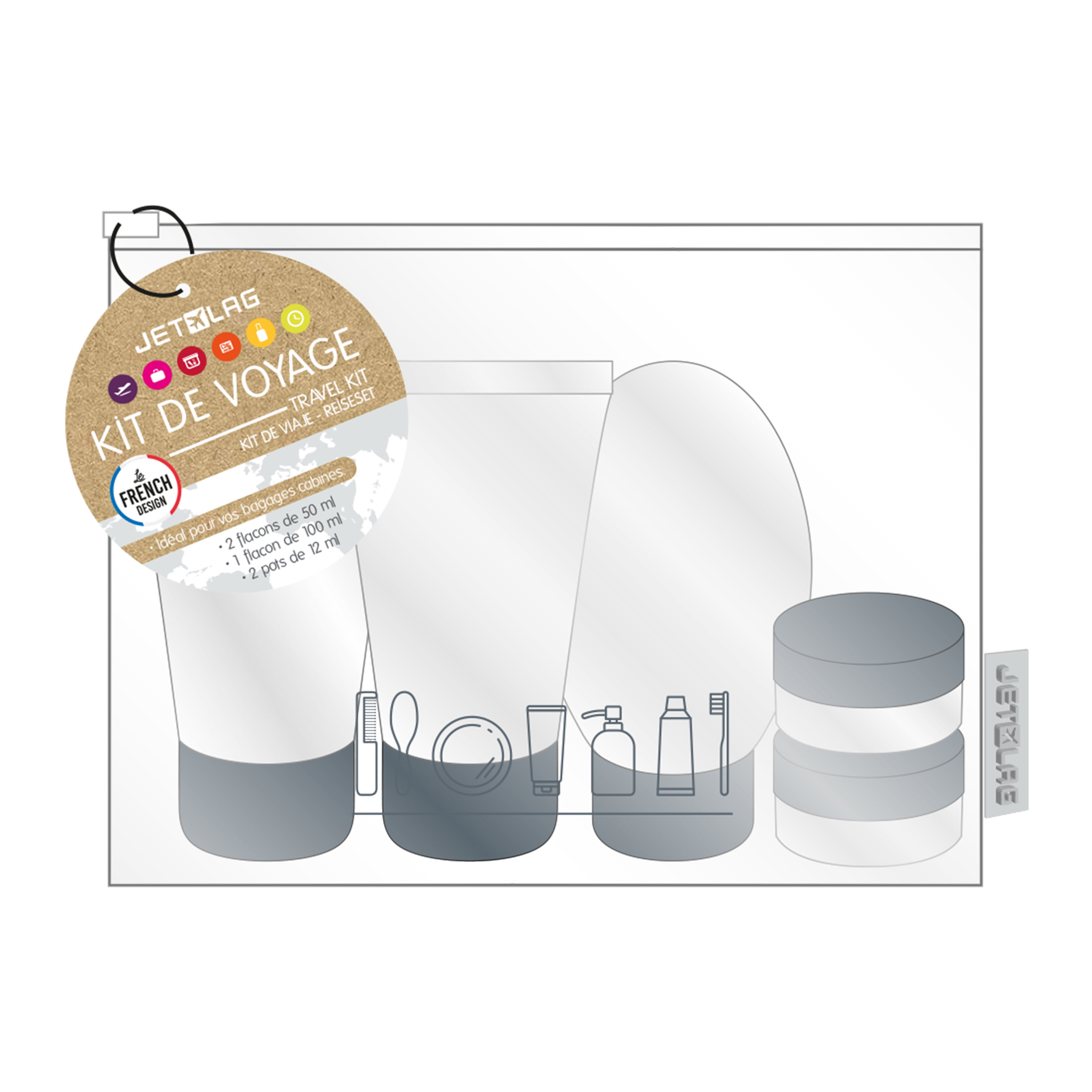 KIT DE VOYAGE FLACON X3 ET POT X2