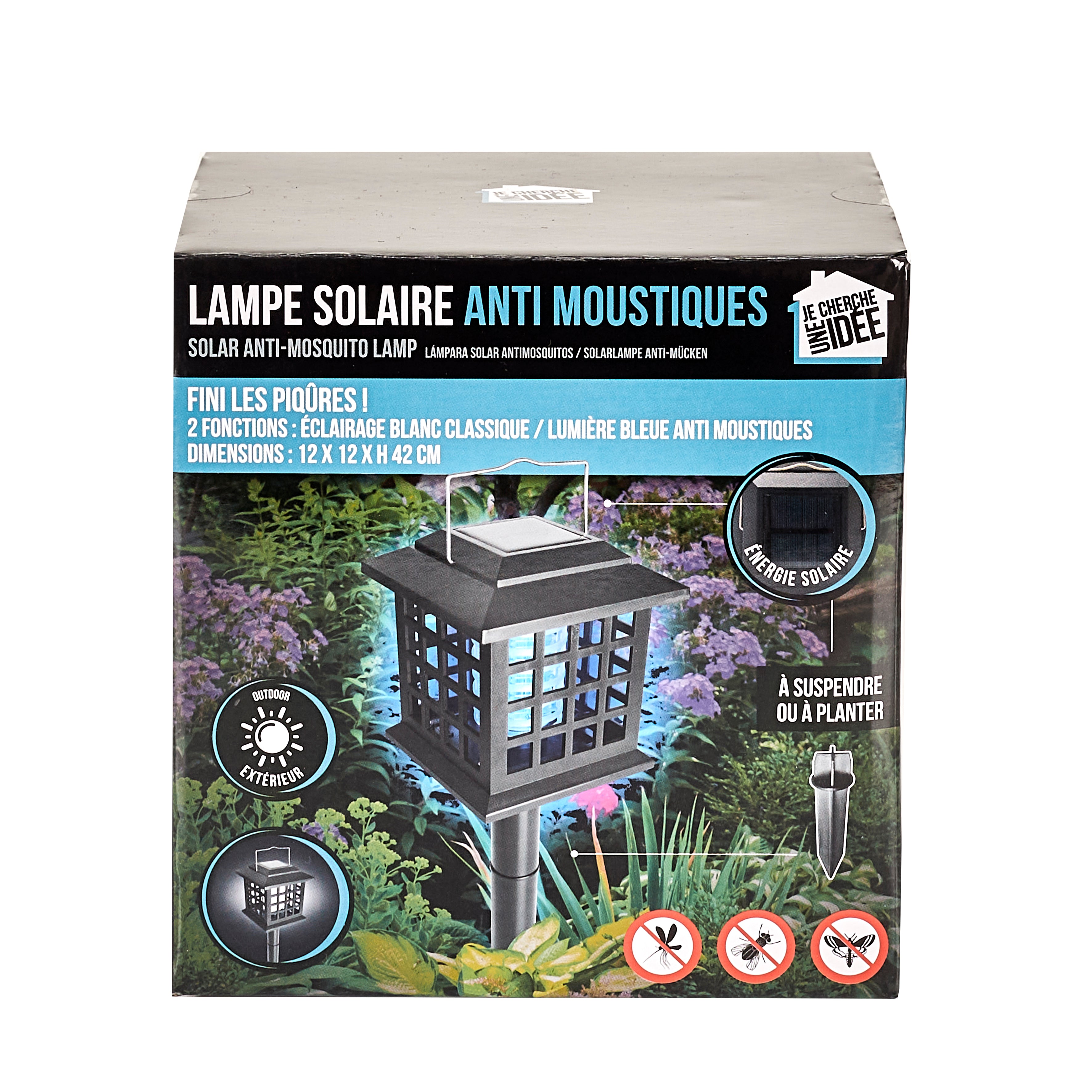 LAMPE LED SOLAIRE ANTI MOUSTIQUE 3 EN 1