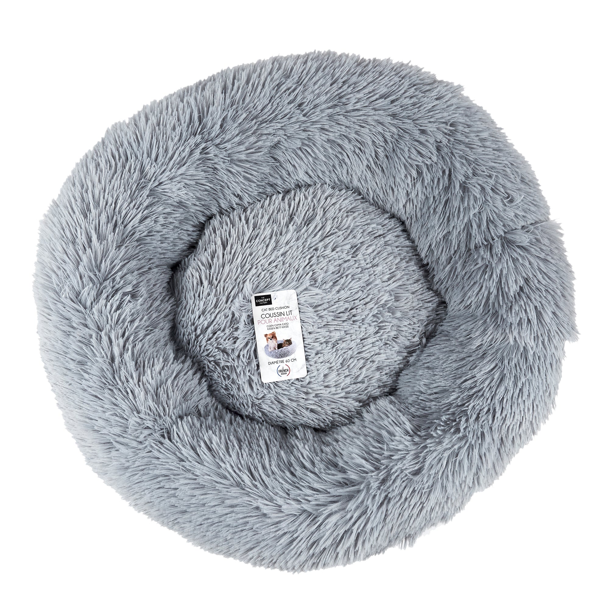 COUSSIN LIT APAISANT CHAT GRIS 60CM