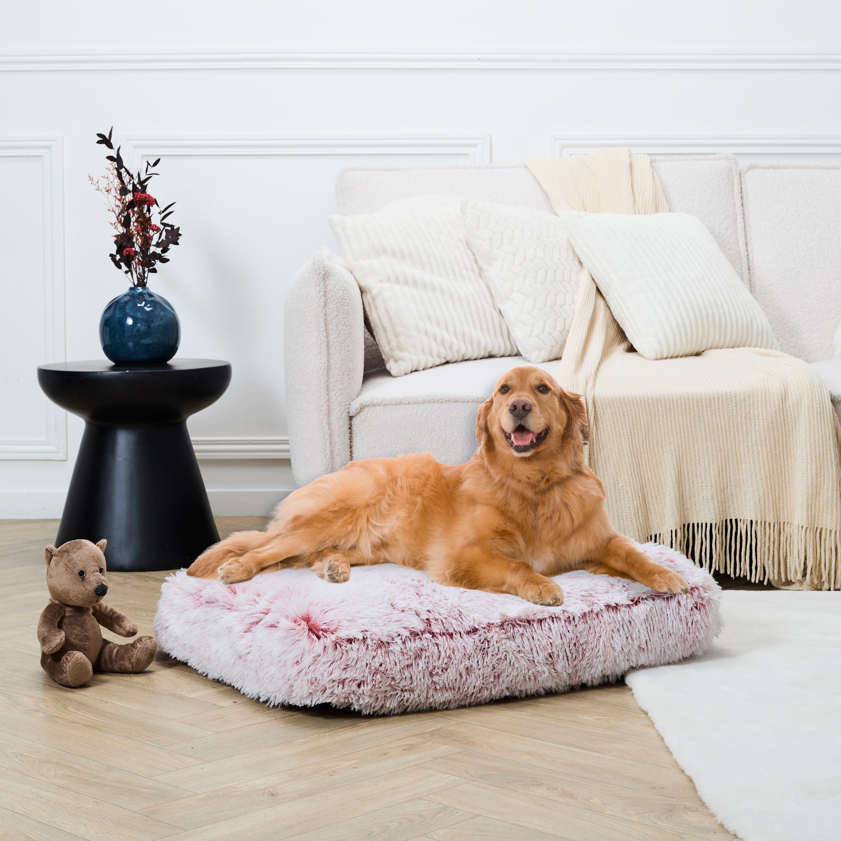 COUSSIN LIT ANIMAUX ROSE 70X54X10CM