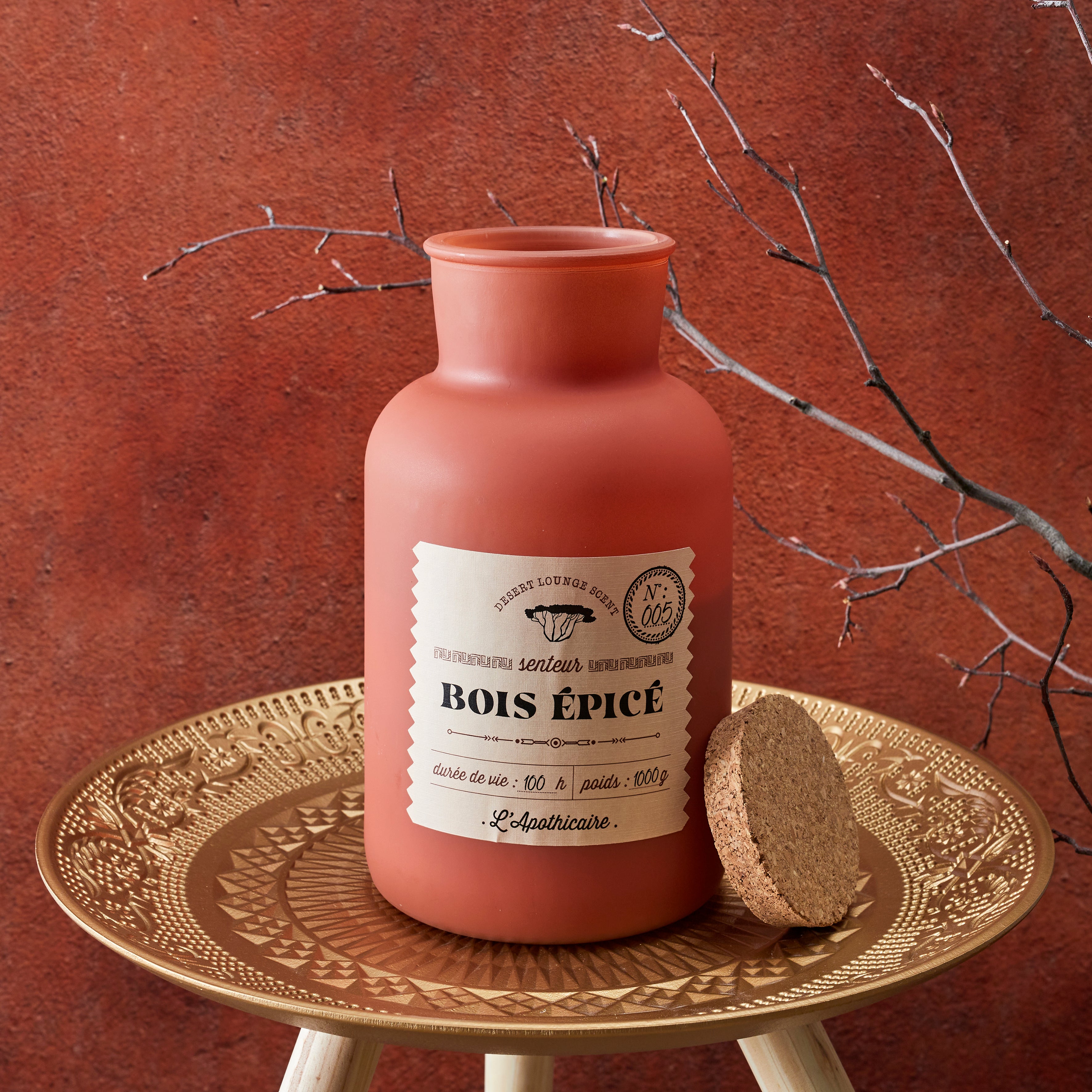BOUGIE PARFUMEE BOIS EPICE DESERT H27CM