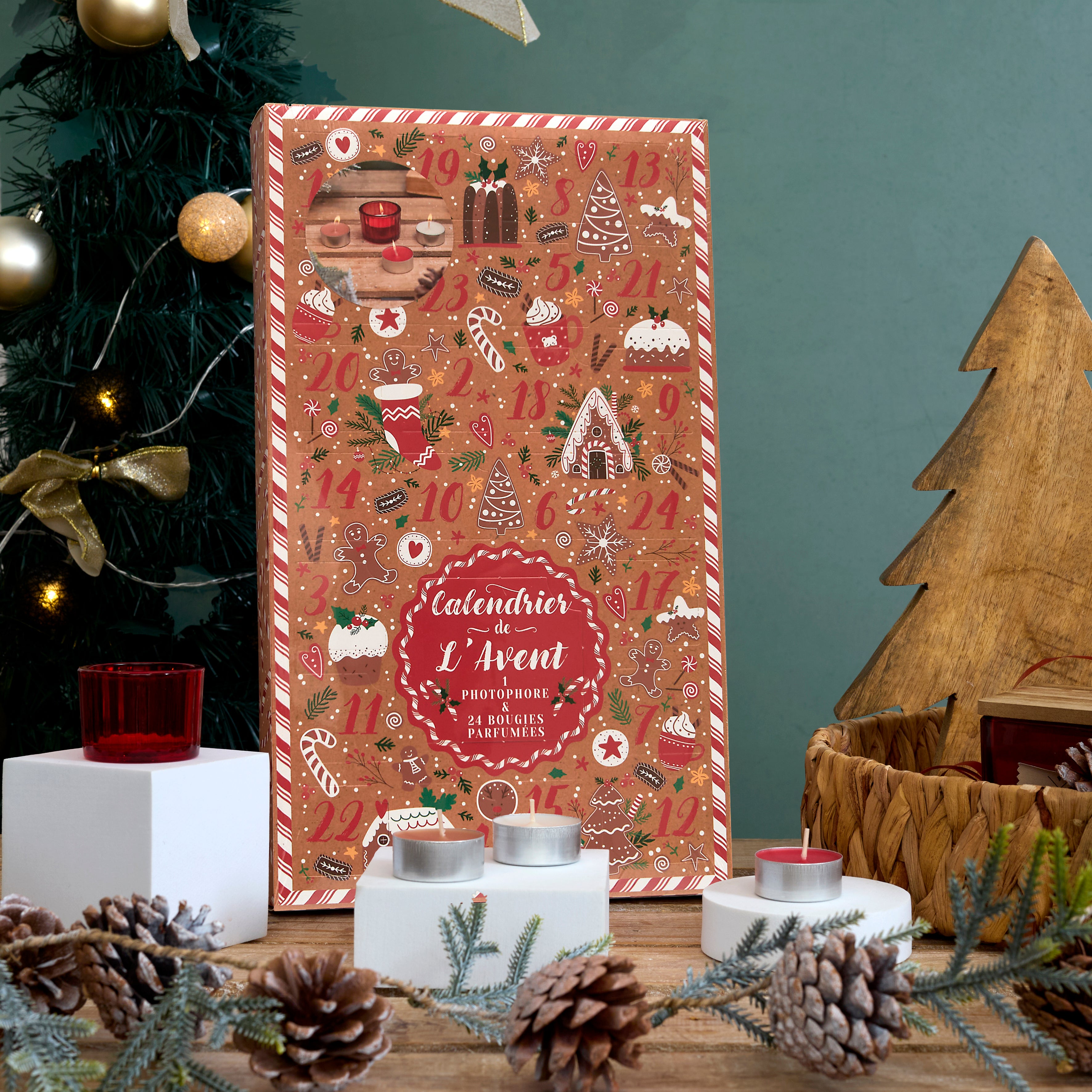 CALENDRIER BOUGIE PARFUMEE PHOTOPHORE GINGER