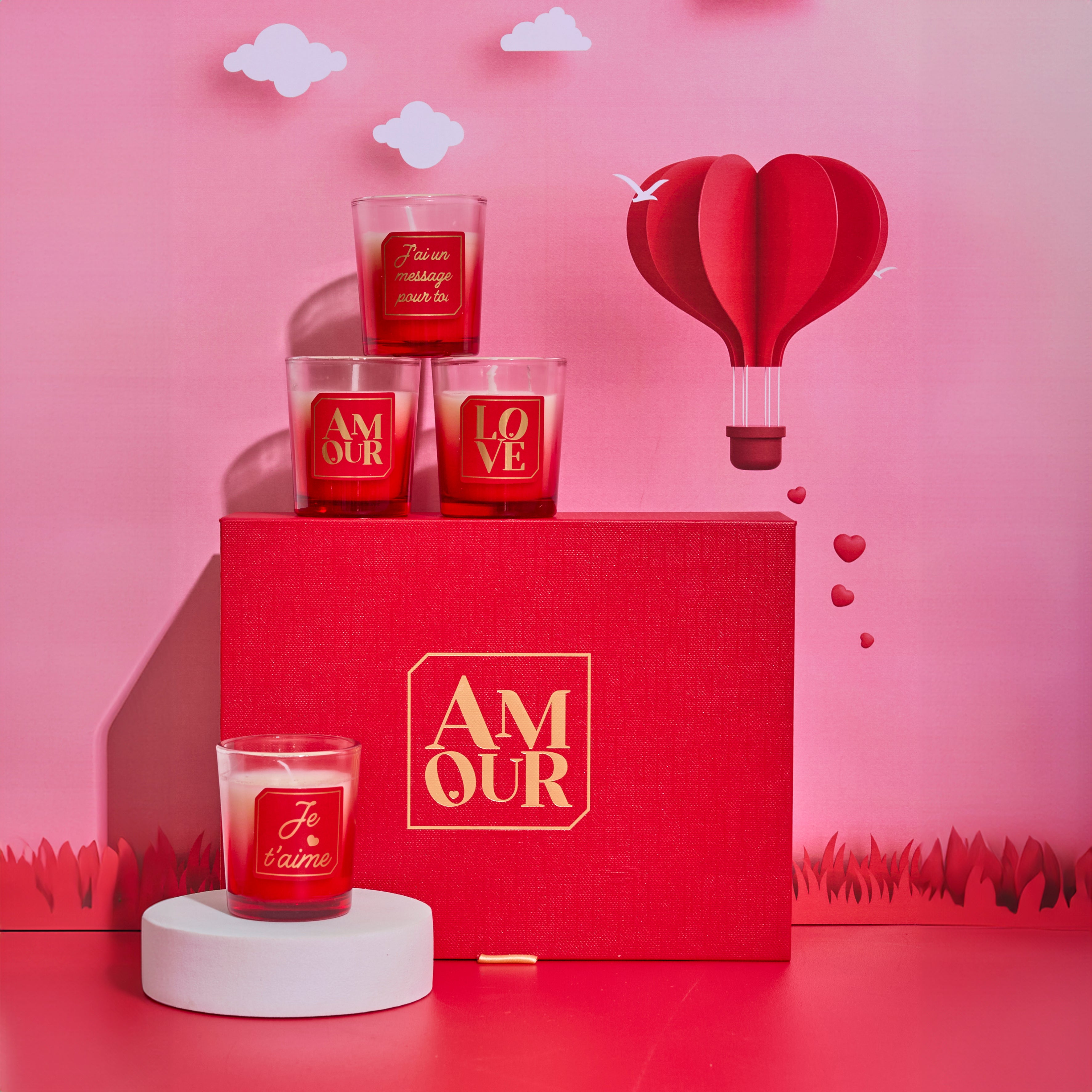 BOUGIE PARFUMEE X6 COFFRET AMOUR