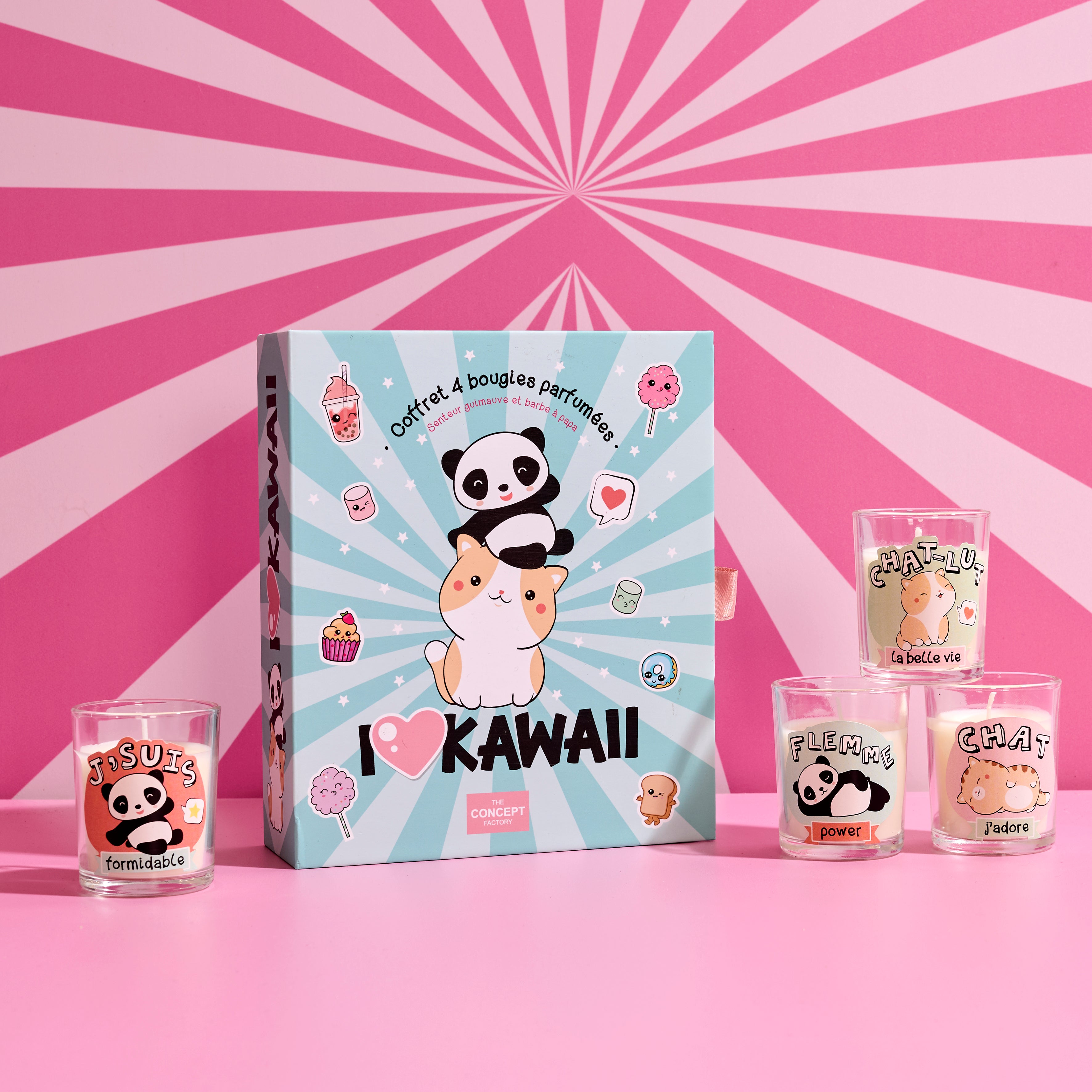 BOUGIE PARFUMEE X4 COFFRET KAWAII