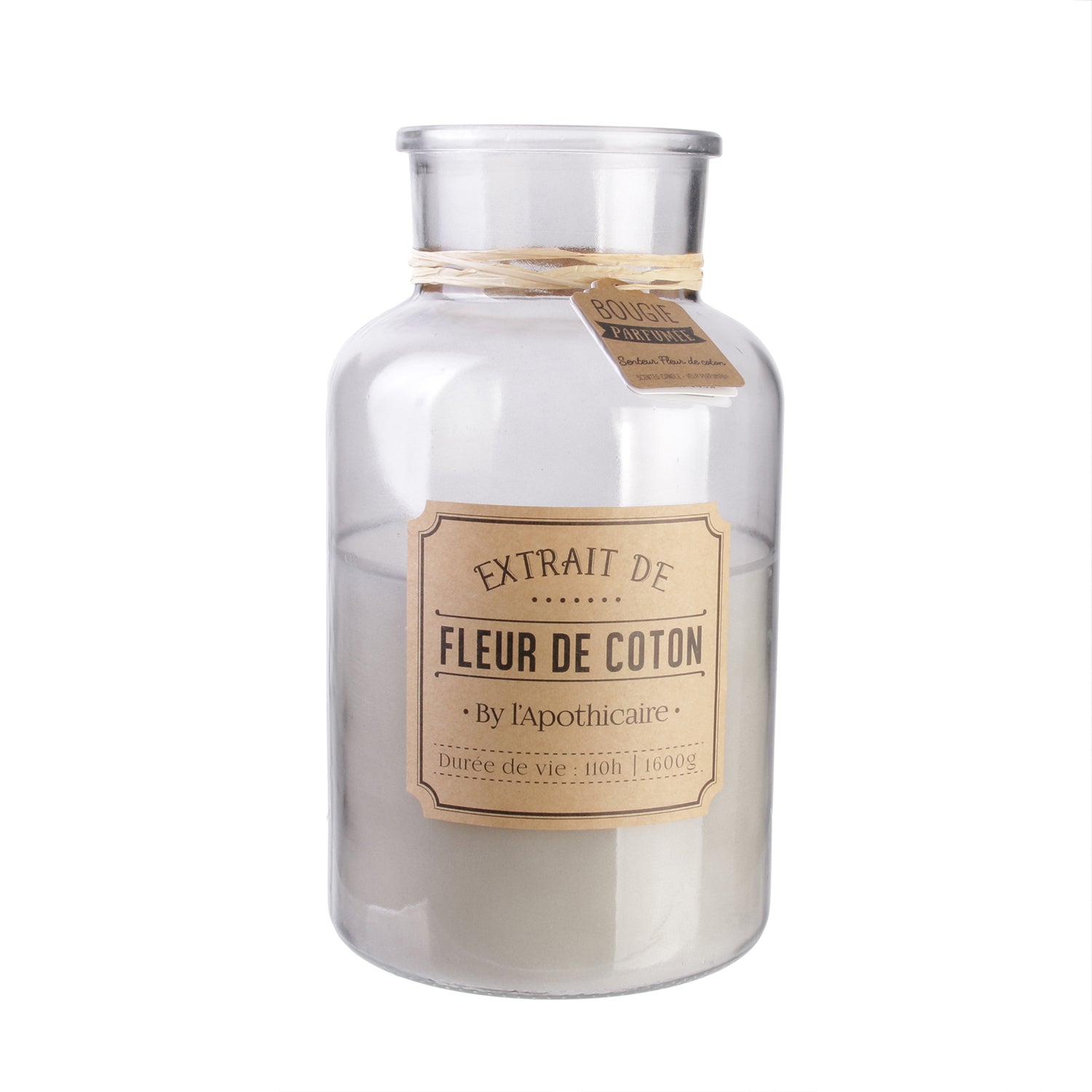 BOUGIE PARFUMEE FLEUR COTON APOTHICAIRE H25.5CM