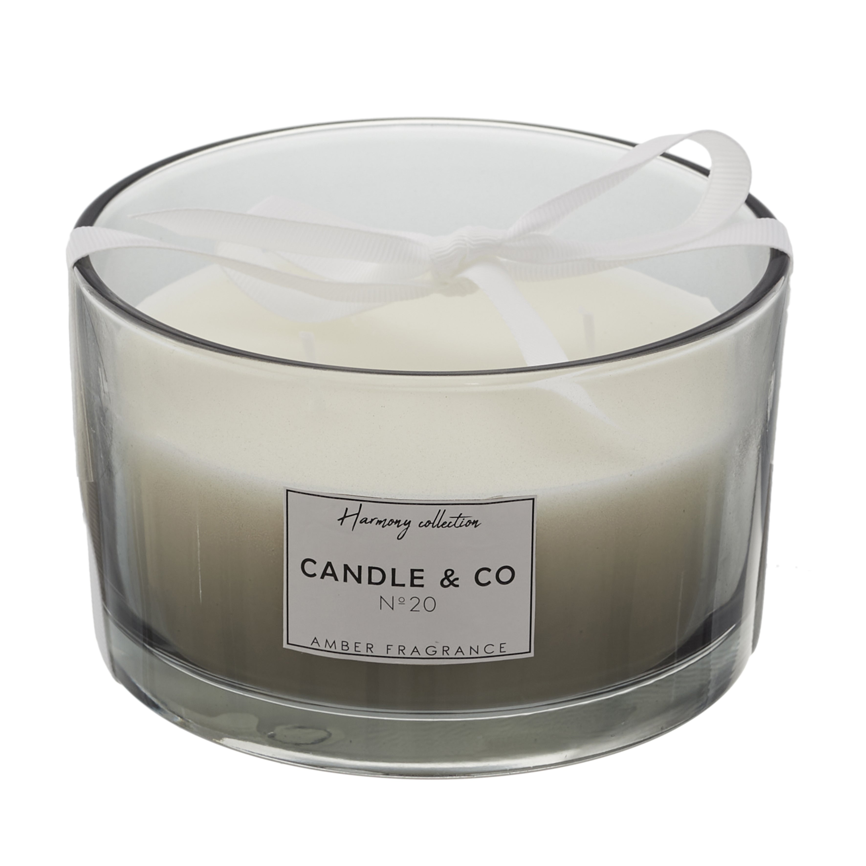 BOUGIE PARFUMEE 3 MECHES GRIS HARMONY D13CM