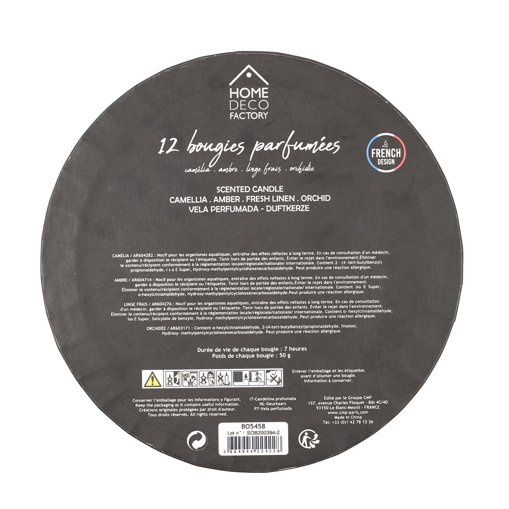 BOUGIE PARFUMEE X4 COFFRET HARMONY H5.9CM