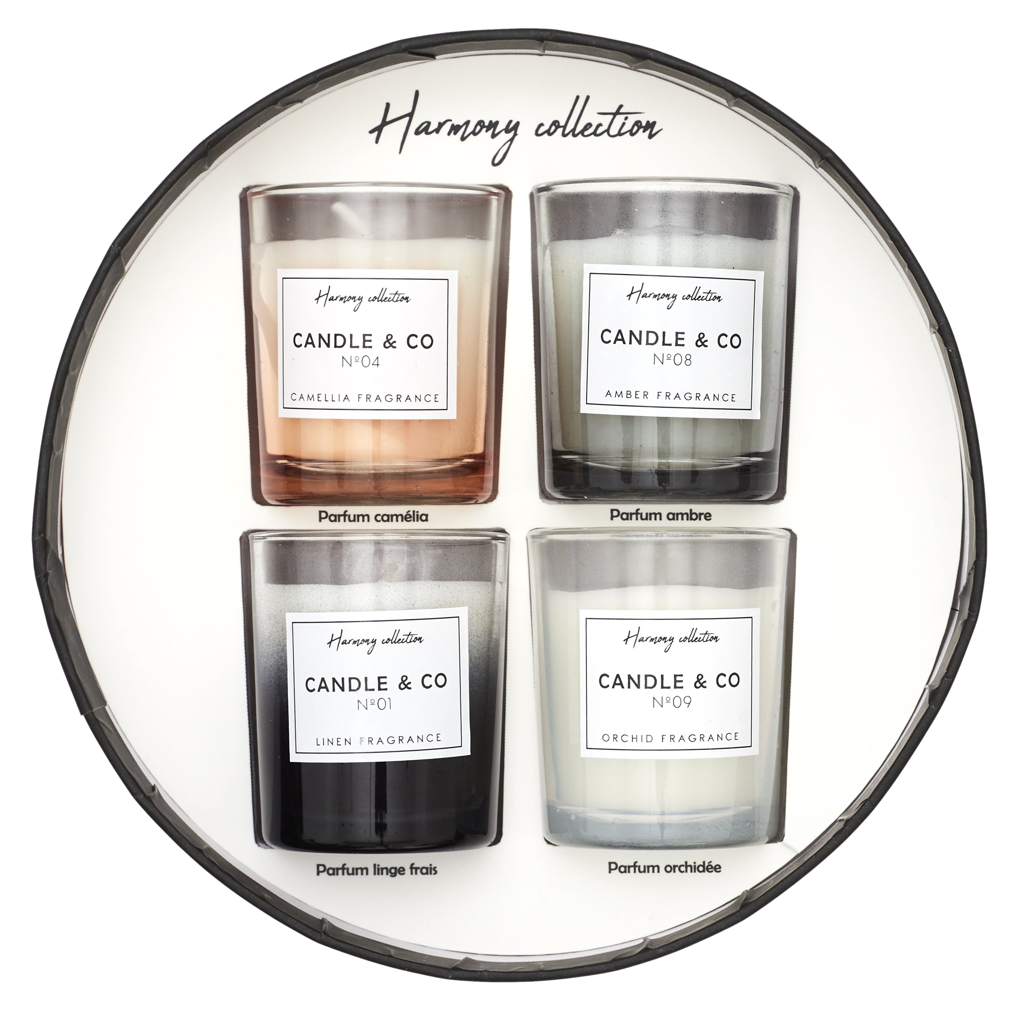 BOUGIE PARFUMEE X4 COFFRET HARMONY H5.9CM