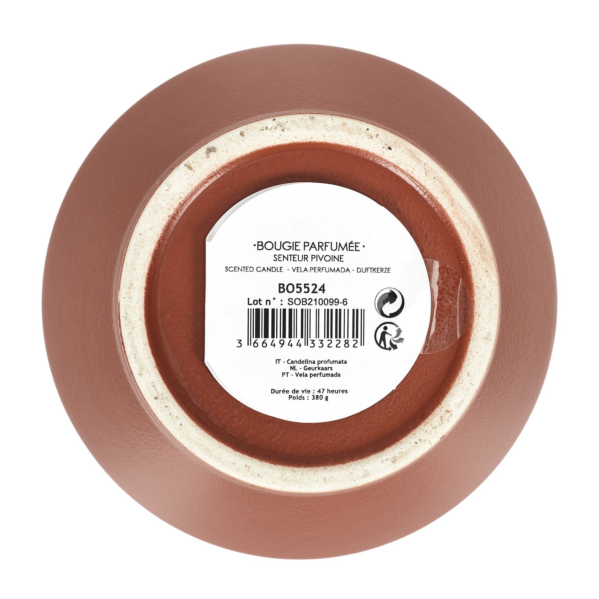 BOUGIE PARFUMEE CIMENT OCRE MEDAILLON