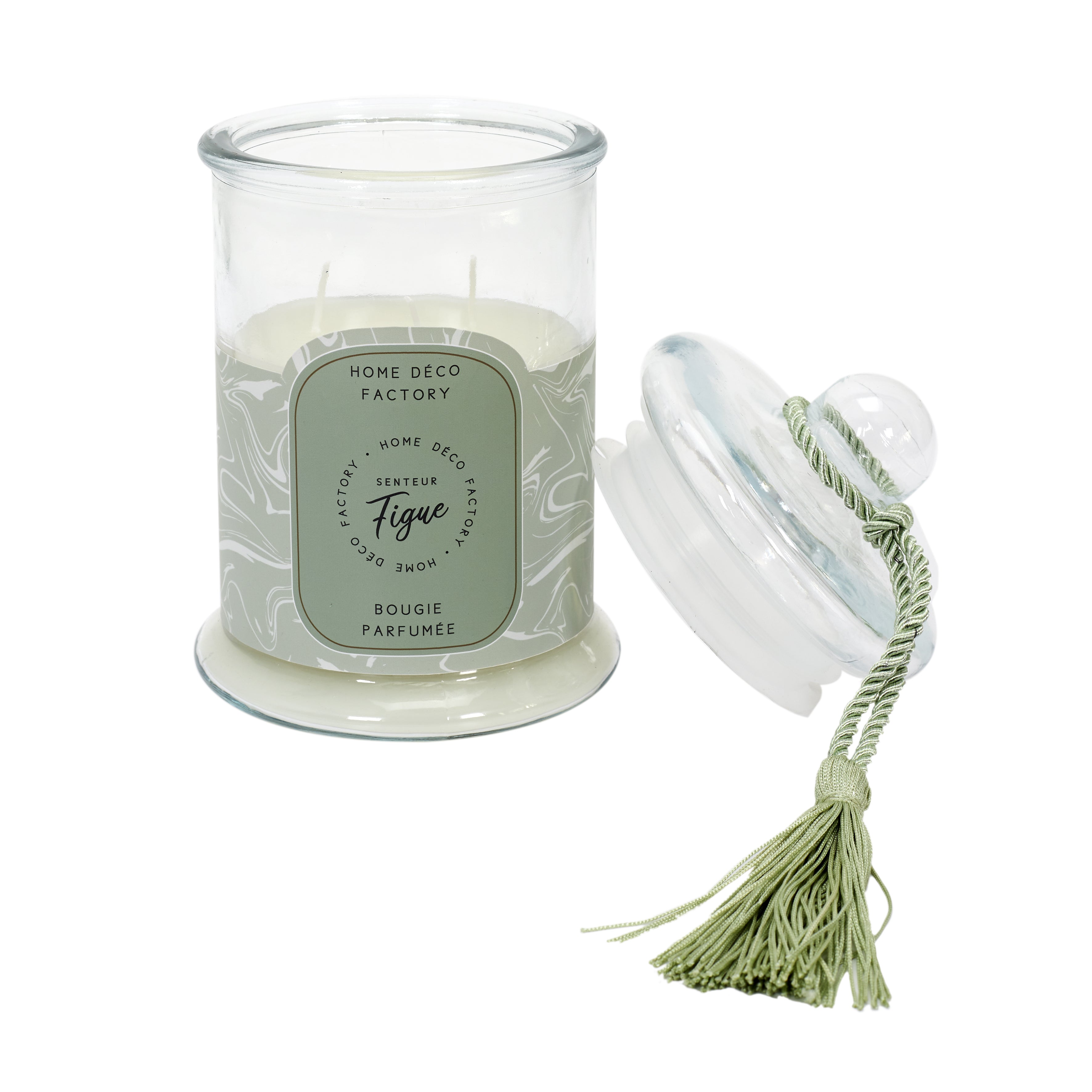 BOUGIE PARFUMEE BONBONNIERE VERTE H23.5CM