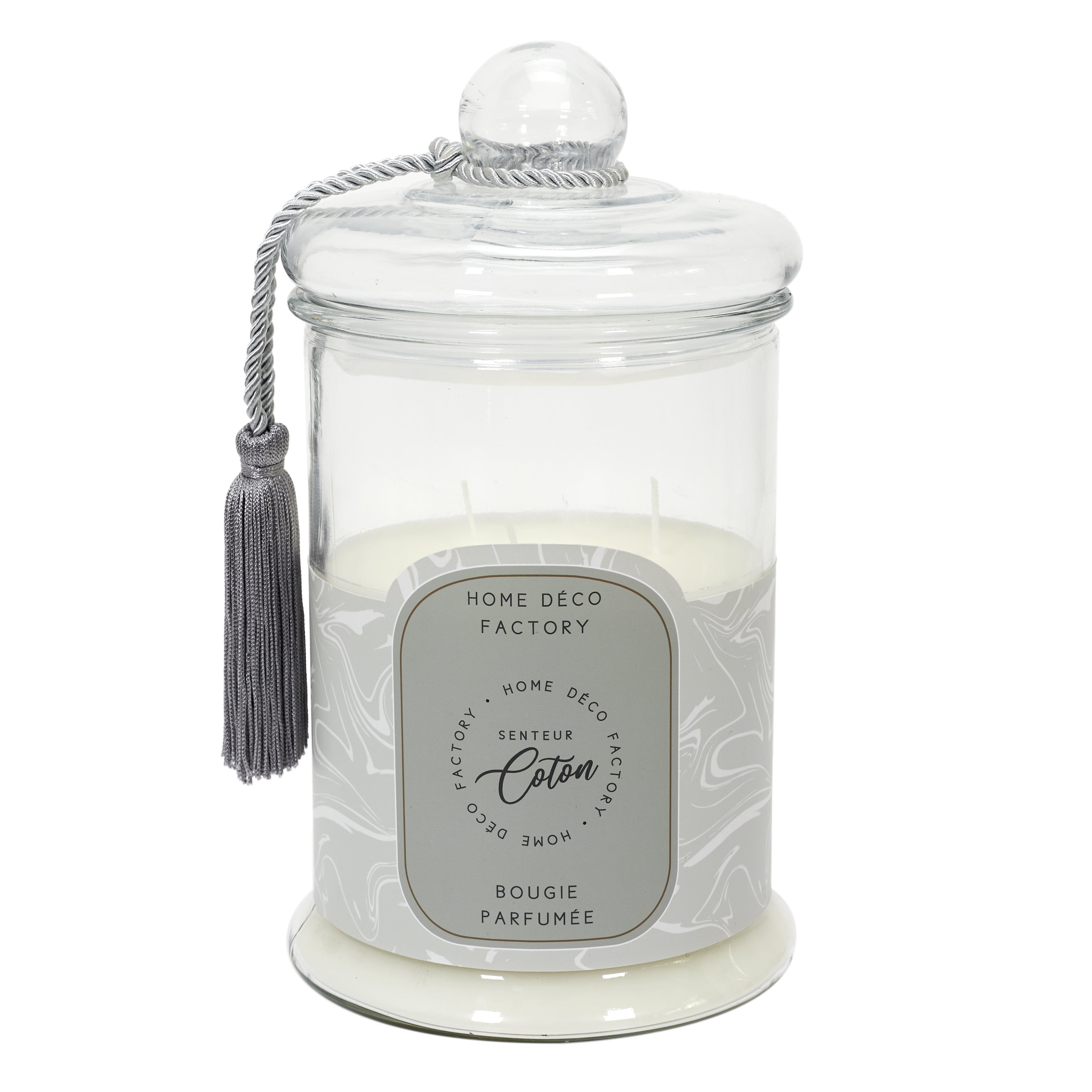 BOUGIE PARFUMEE BONBONNIERE GRISE H29CM