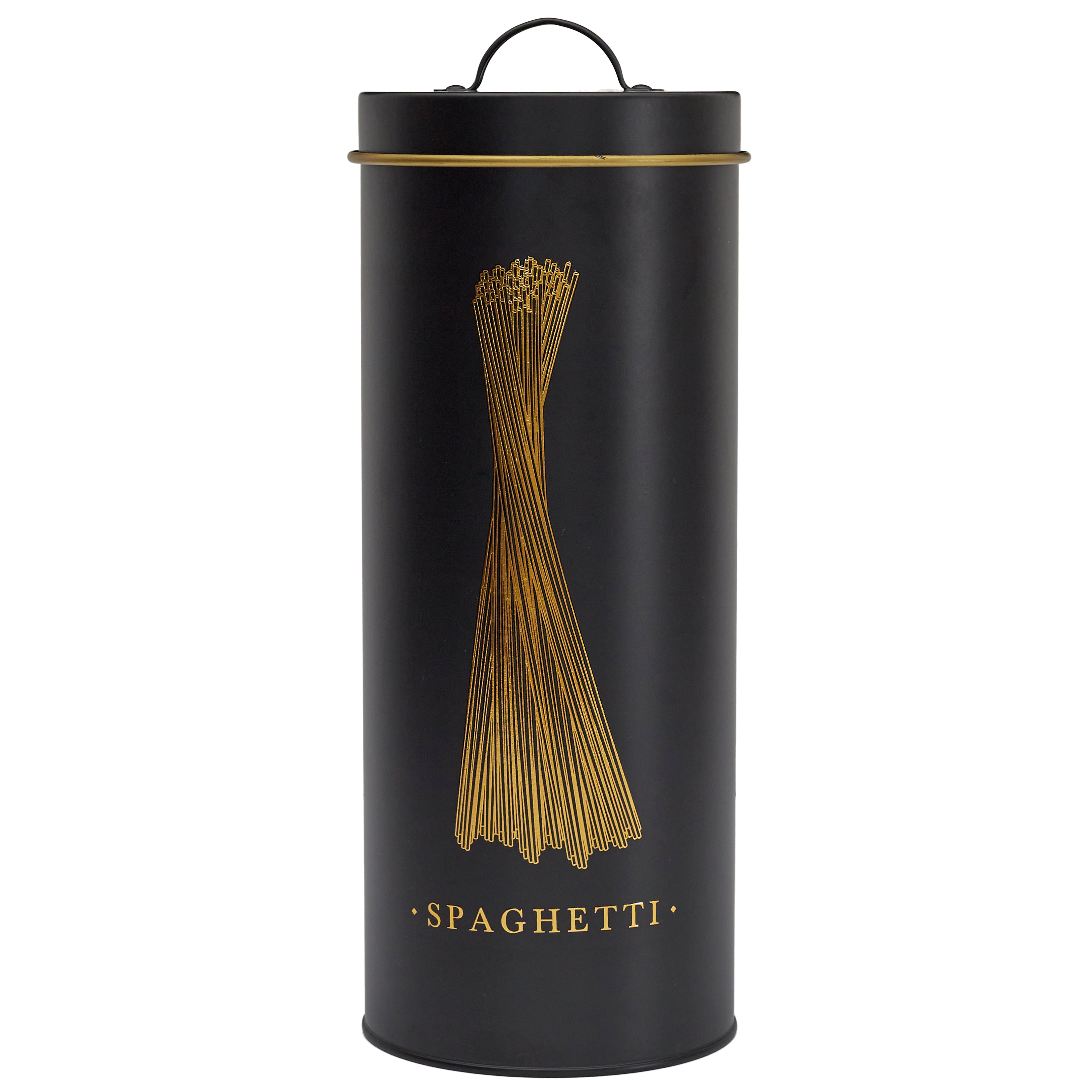 BOITE METAL NOIR ET DORE SPAGHETTI