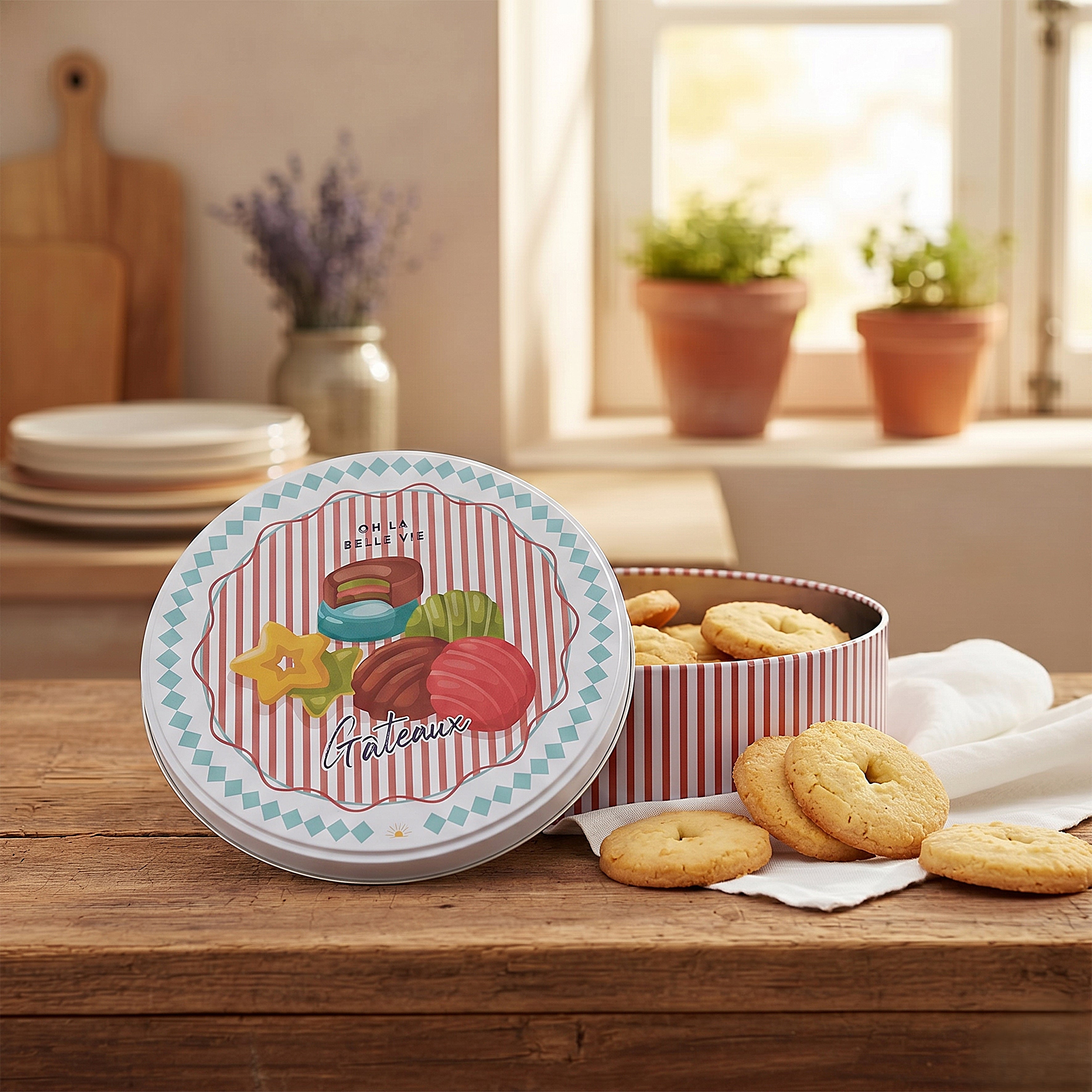 BOITE METAL BISCUIT PLEIN SOLEIL