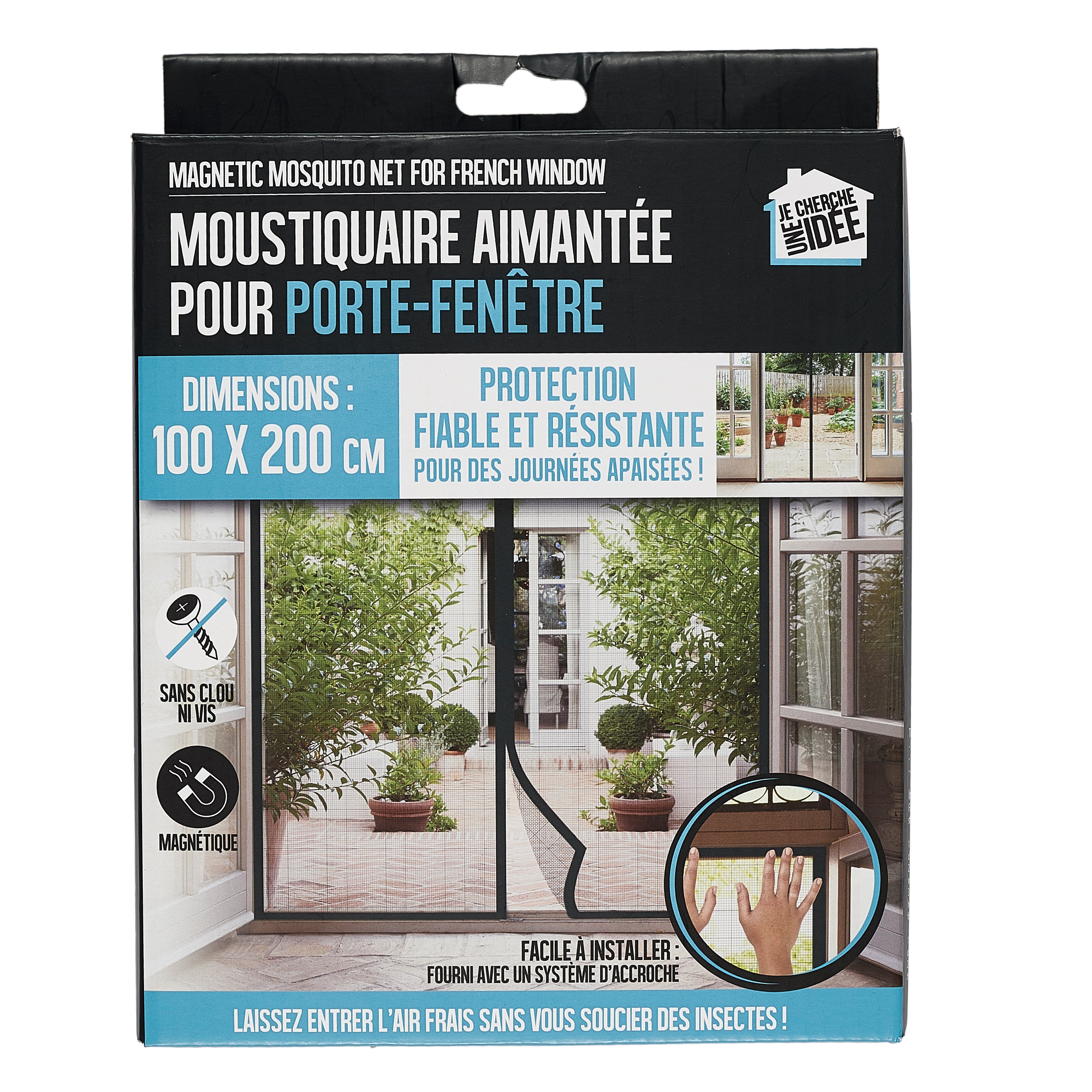 MOUSTIQUAIRE MAGNETIQUE POUR PORTE 200X100CM