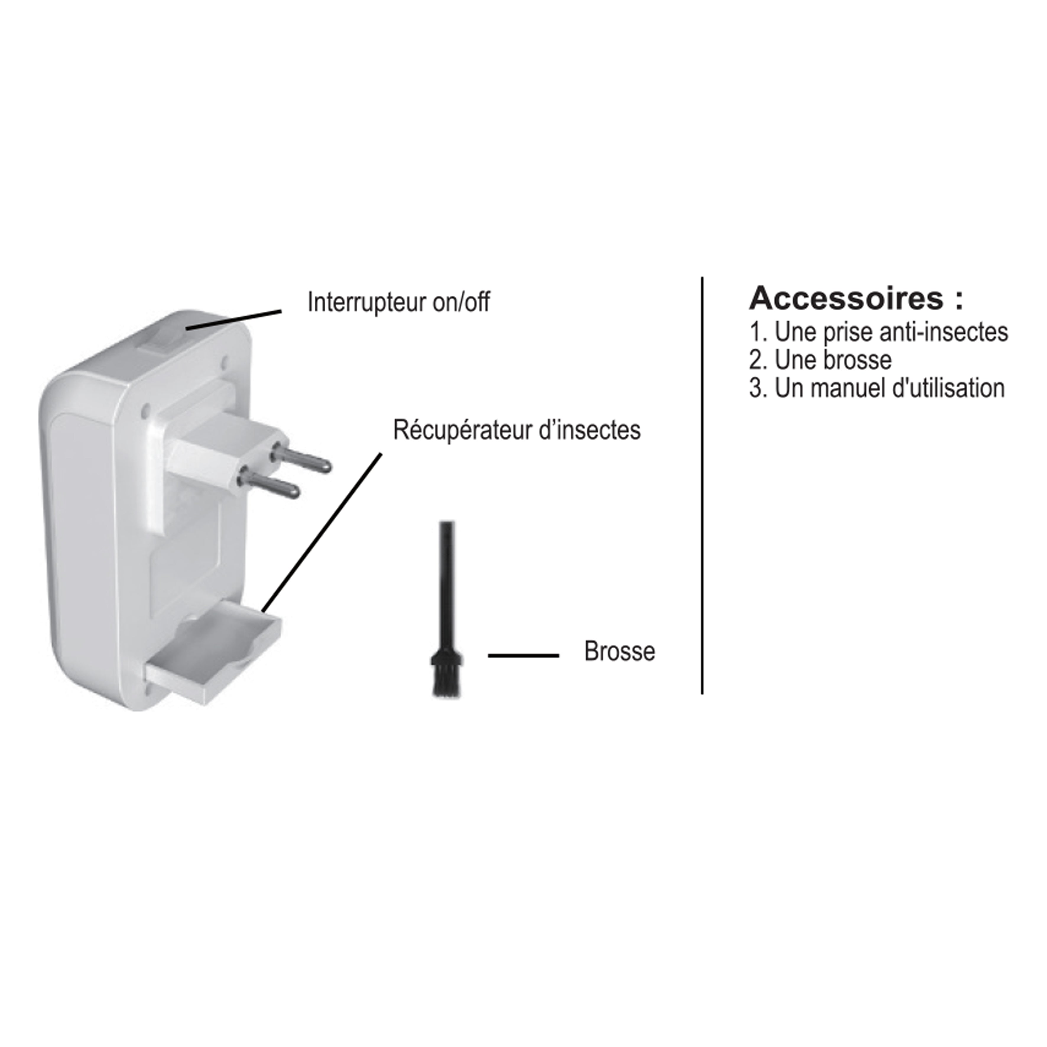 PRISE ANTI INSECTES LAMPE LED