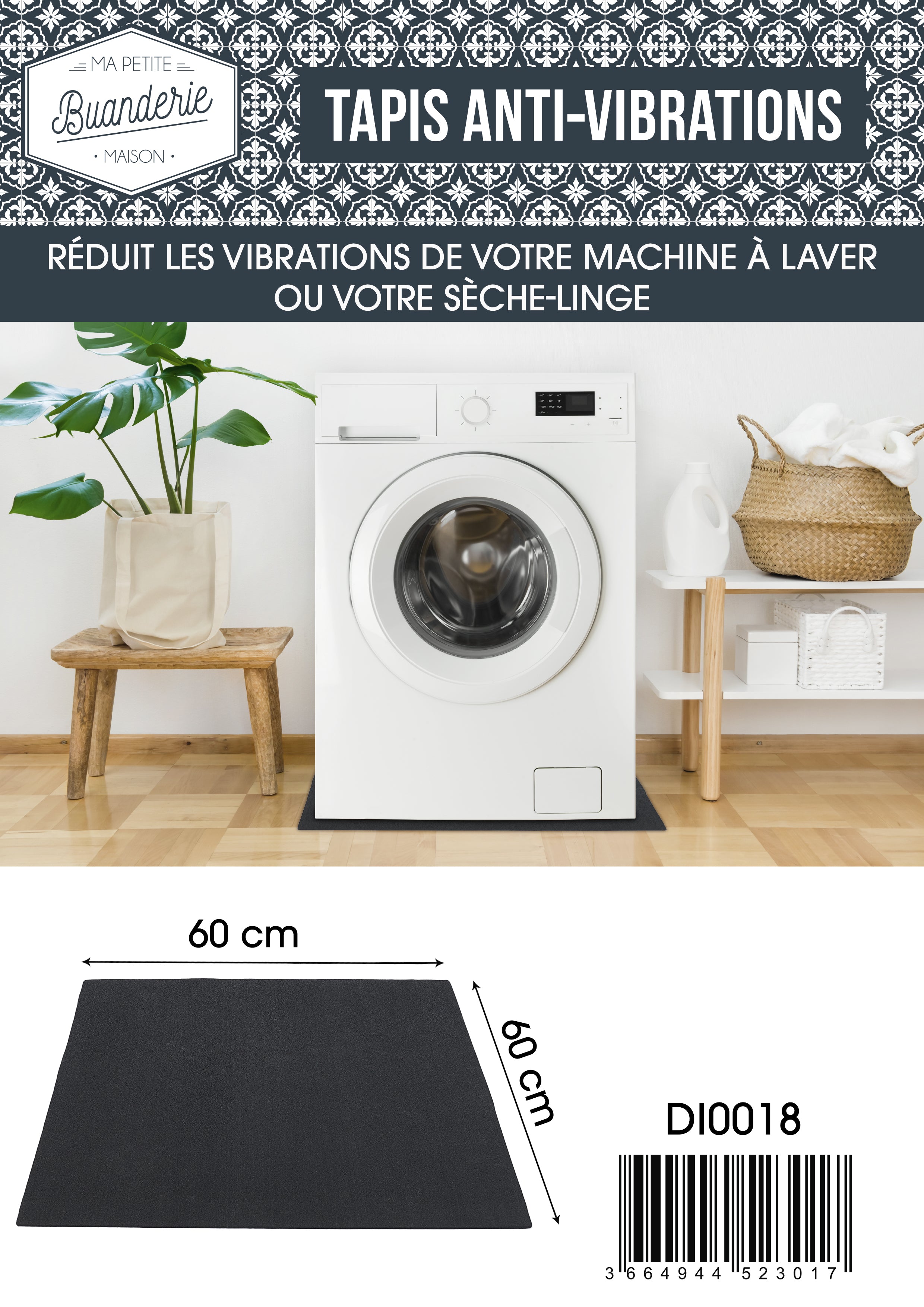 TAPIS ANTI VIBRATION 60X60CM