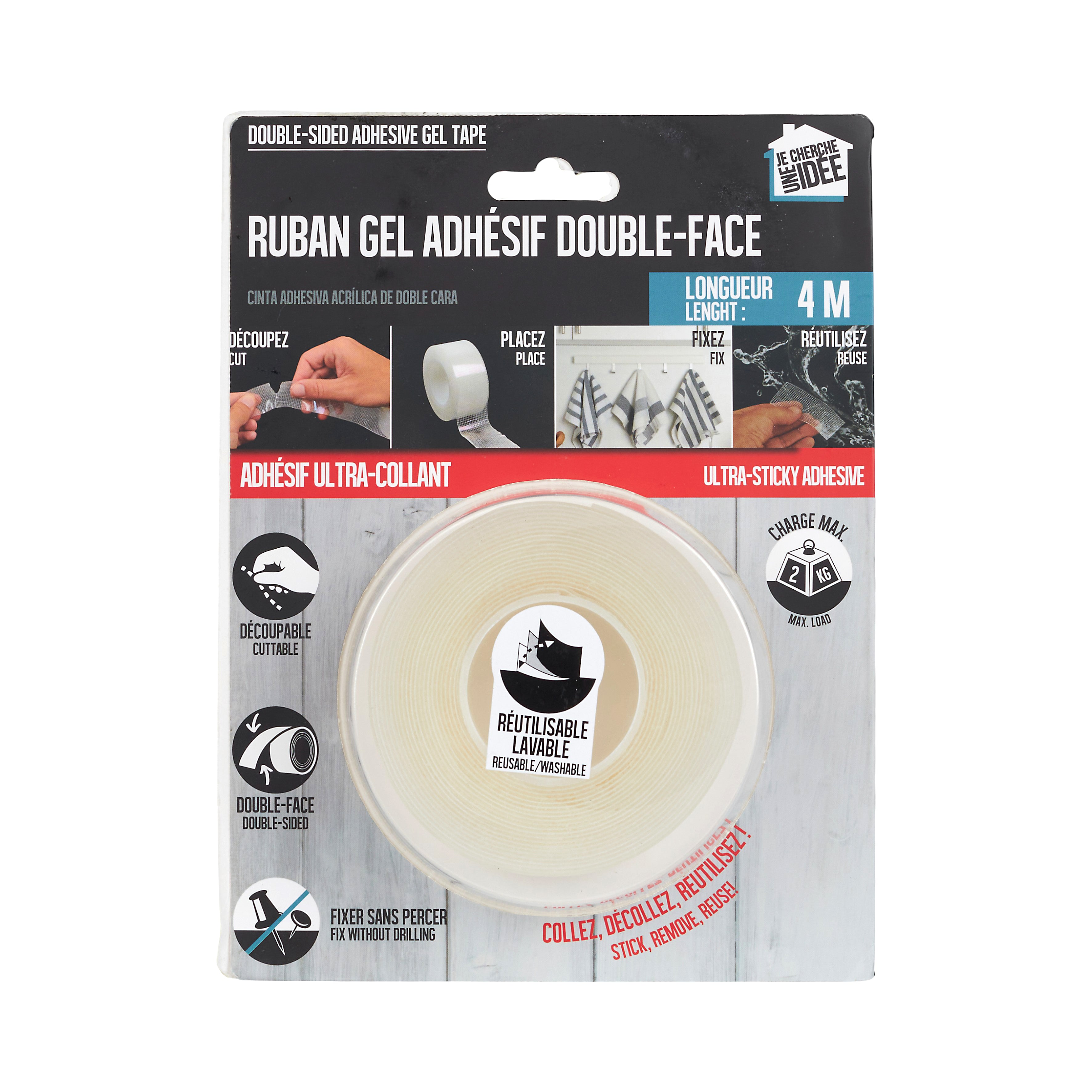 RUBAN ADHESIF DOUBLE FACE 4M