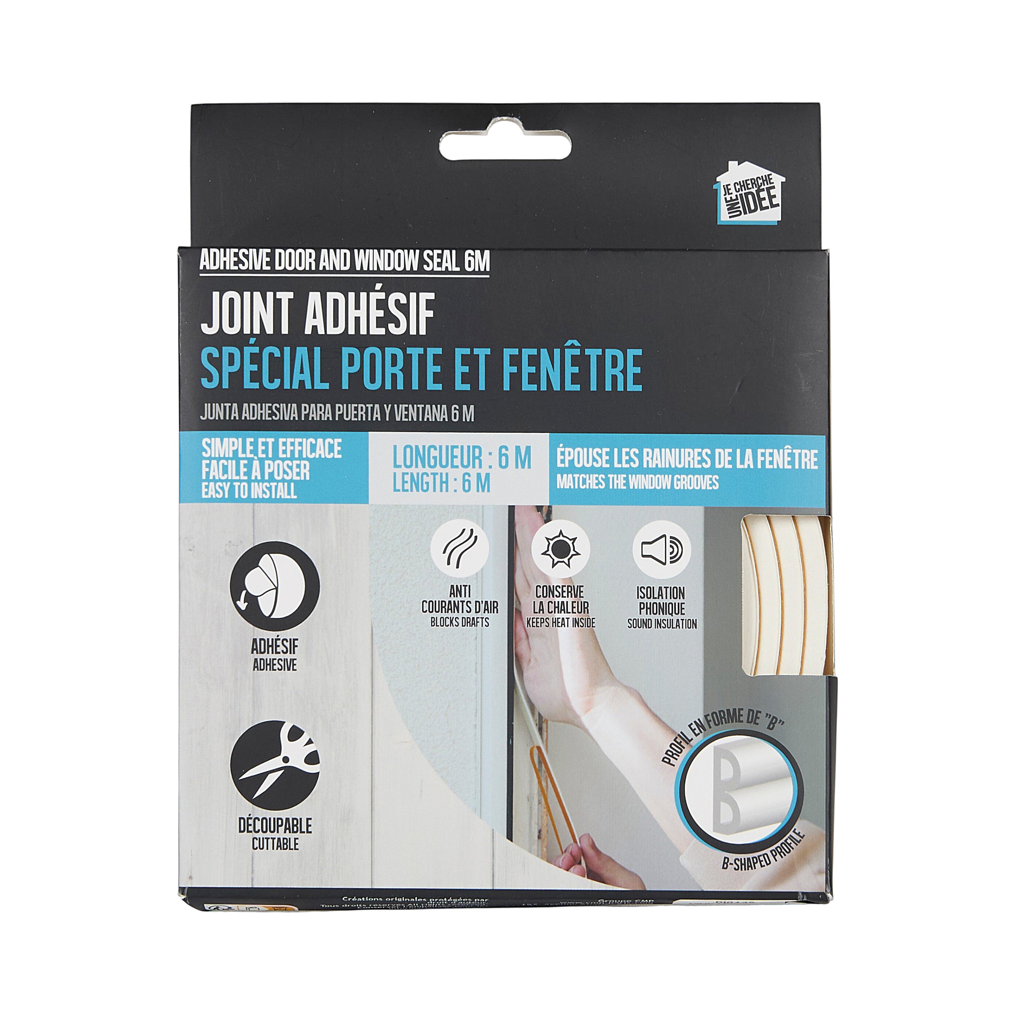 JOINT ADHESIF PORTE ET FENETRE 6M