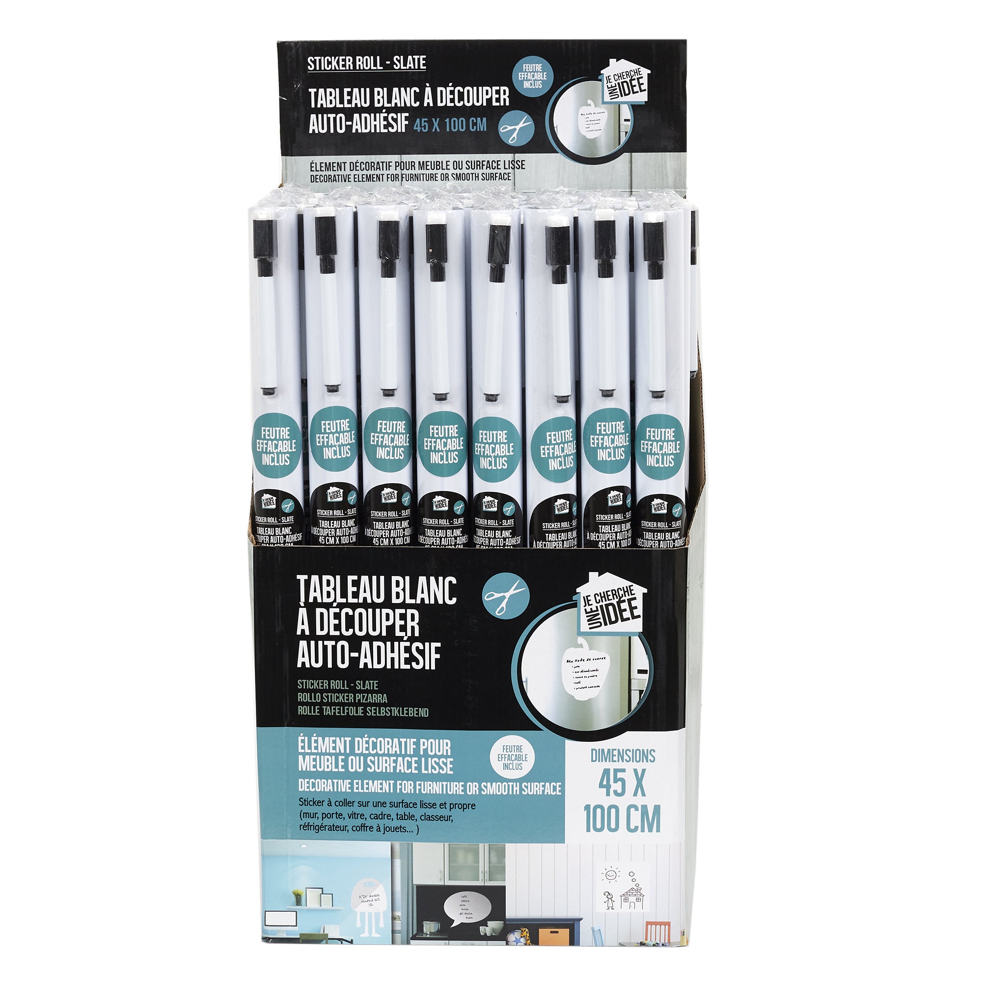 ROULEAU STICKER TABLEAU BLANC 45X100CM
