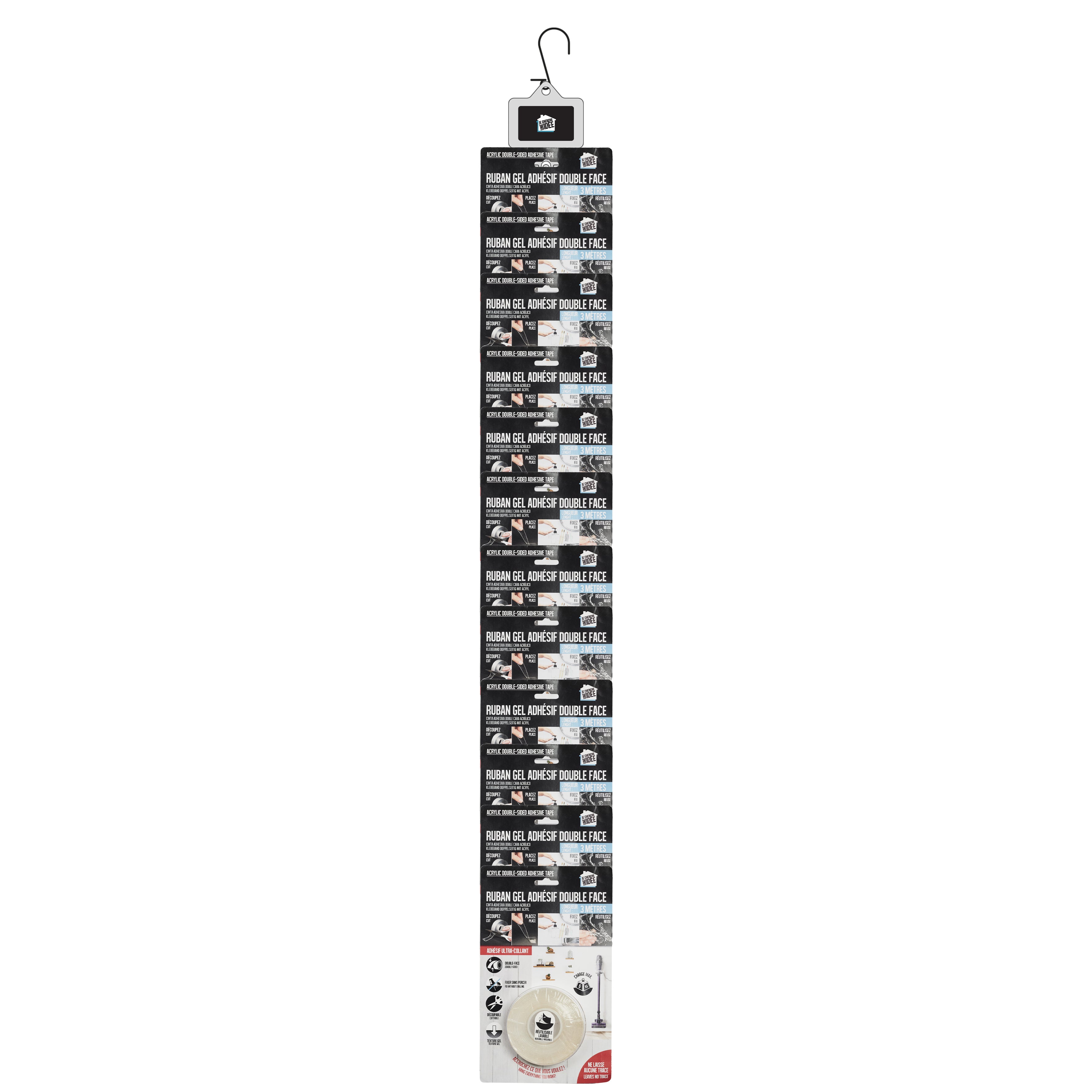 RUBAN ADHESIF DOUBLE FACE 3 METRES