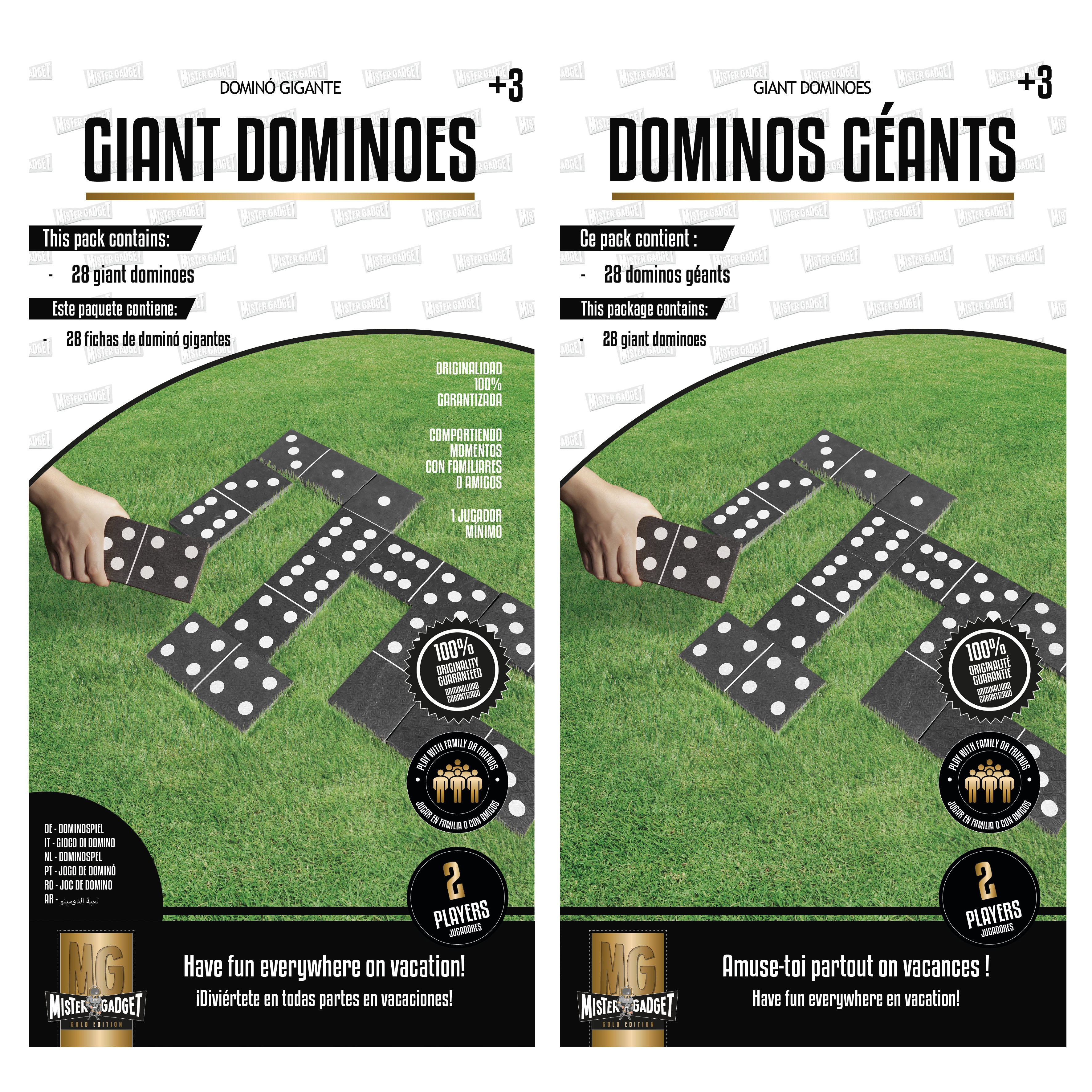 JEU EXTERIEUR 28 DOMINOS GRAND FORMAT