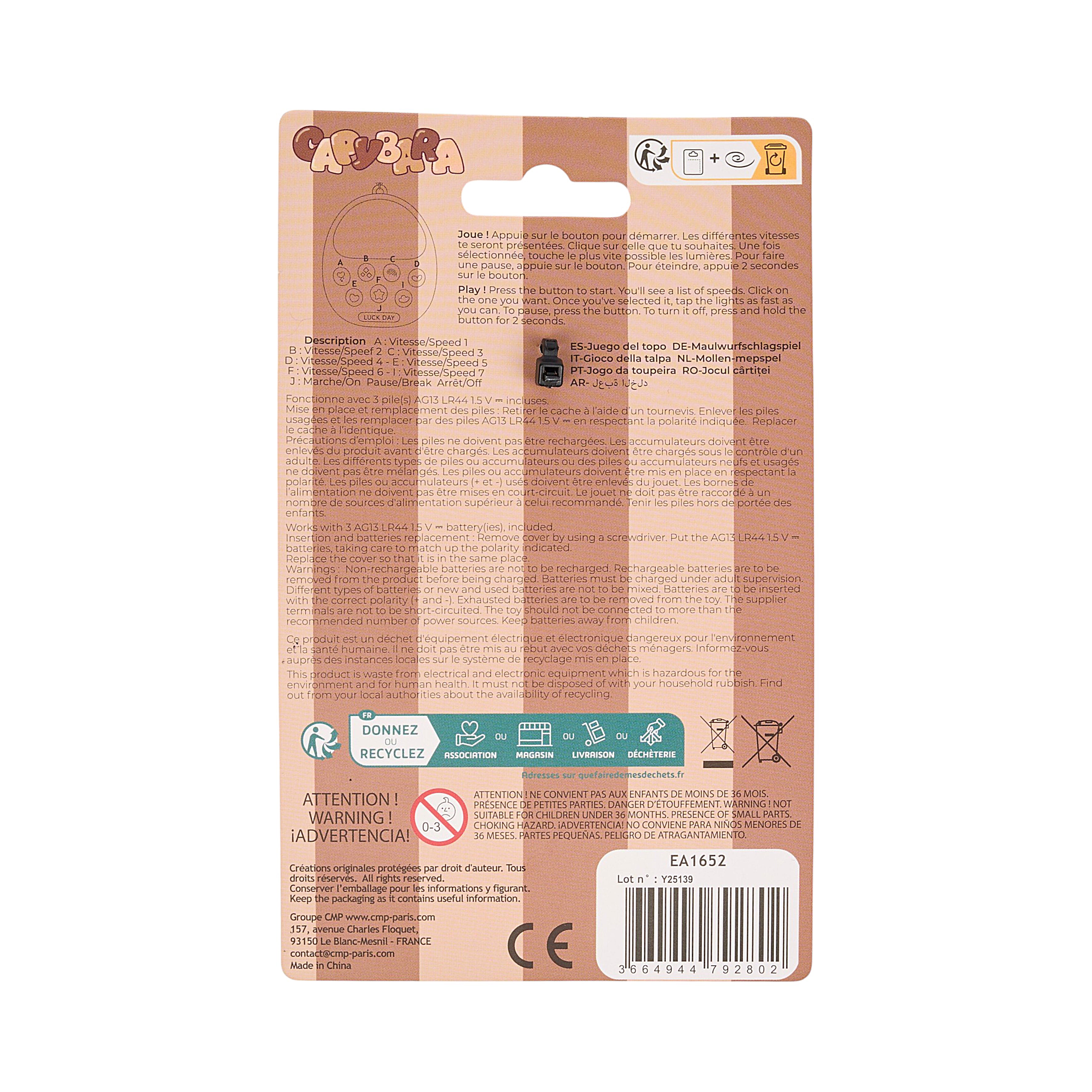 JEU DE LA TAUPE CAPYBARA