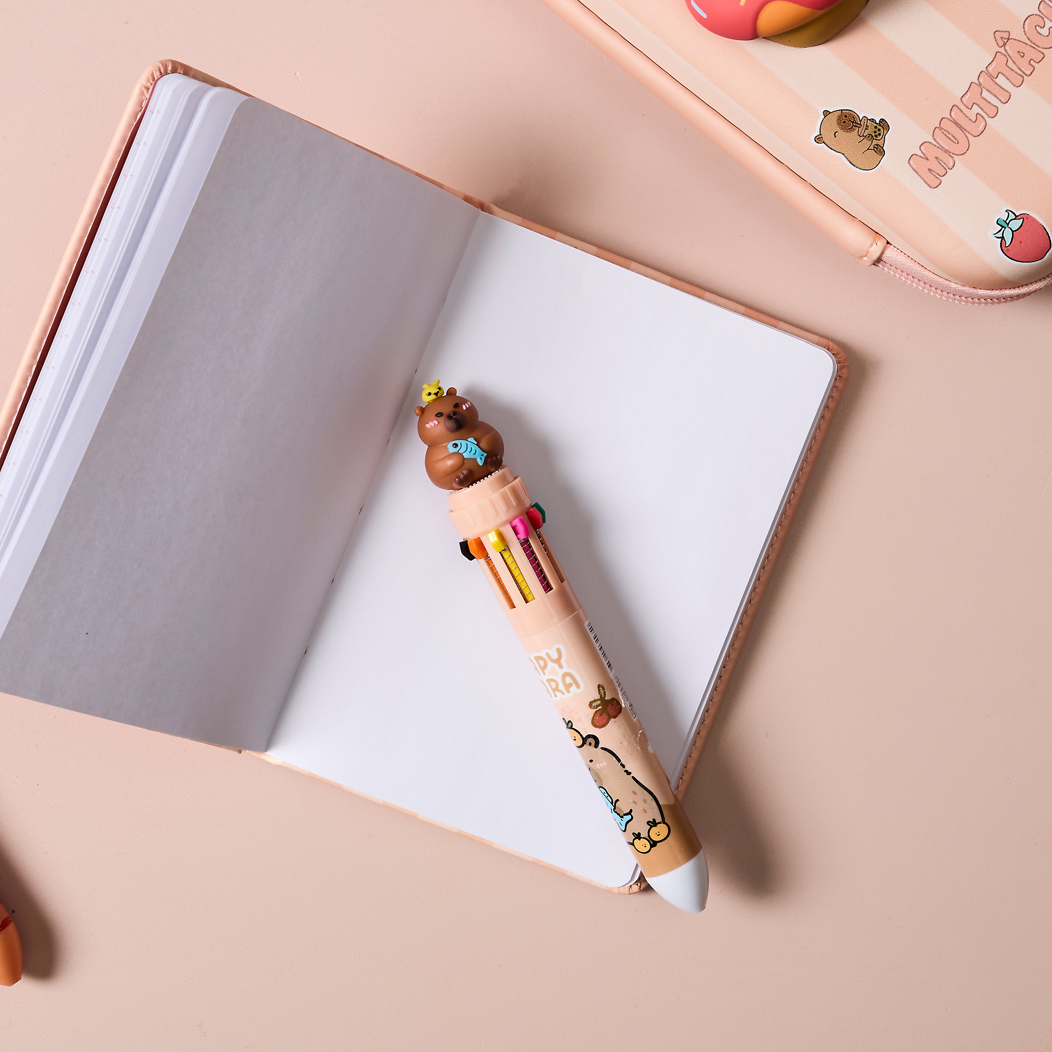 STYLO 10 COULEURS CAPYBARA 3D