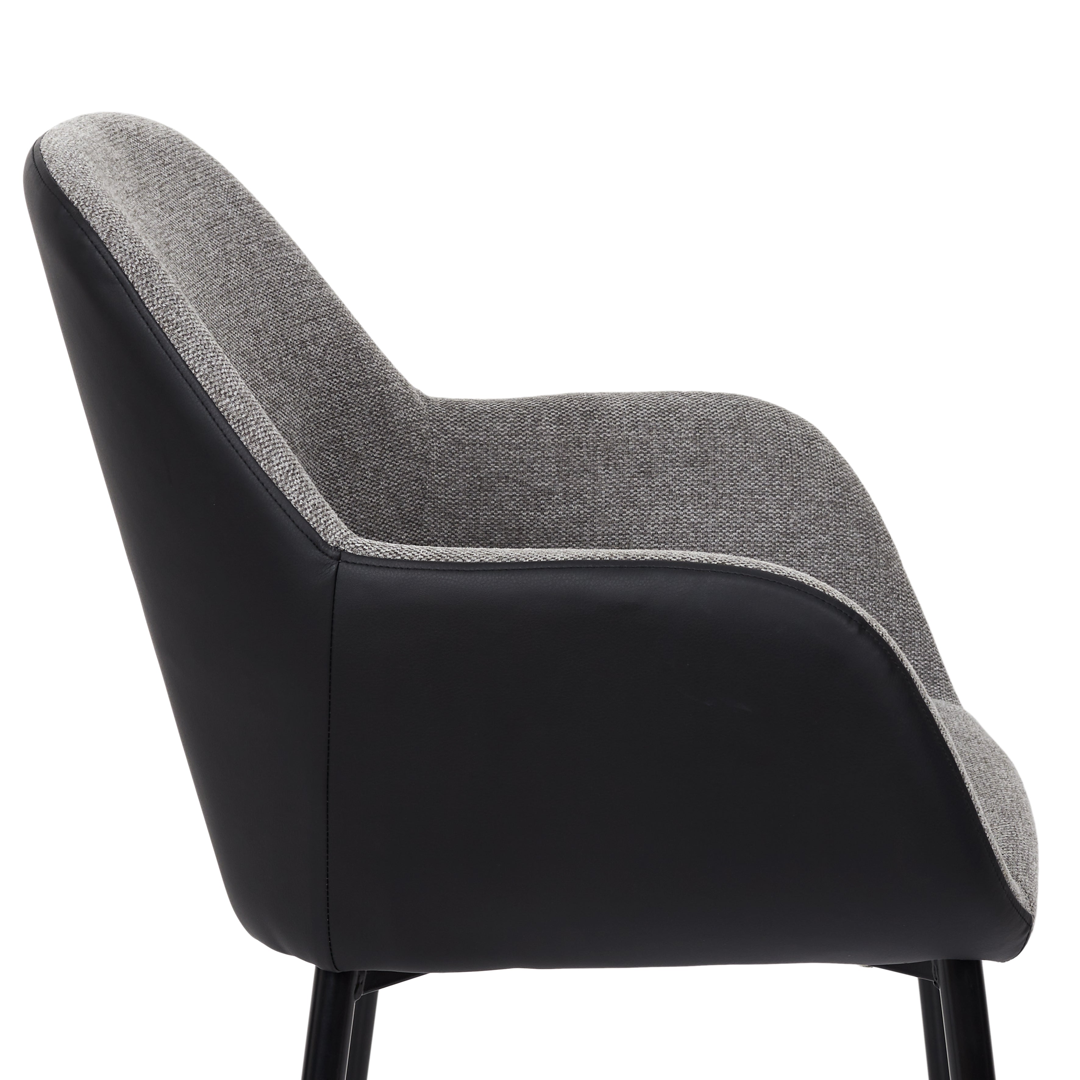 FAUTEUIL MEMPHIS GRIS ET NOIR - LOT DE 2