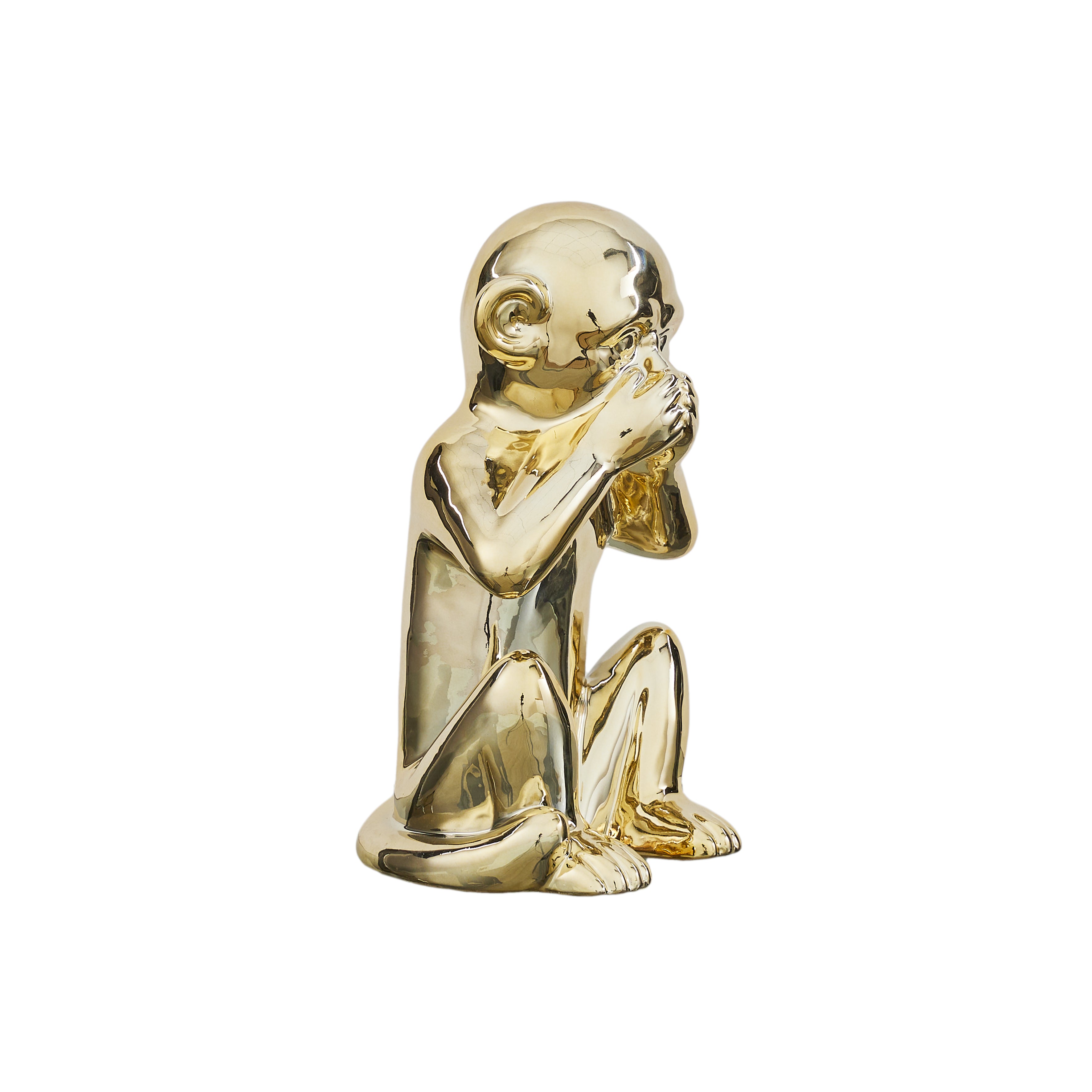 STATUE SINGE DORE H28CM