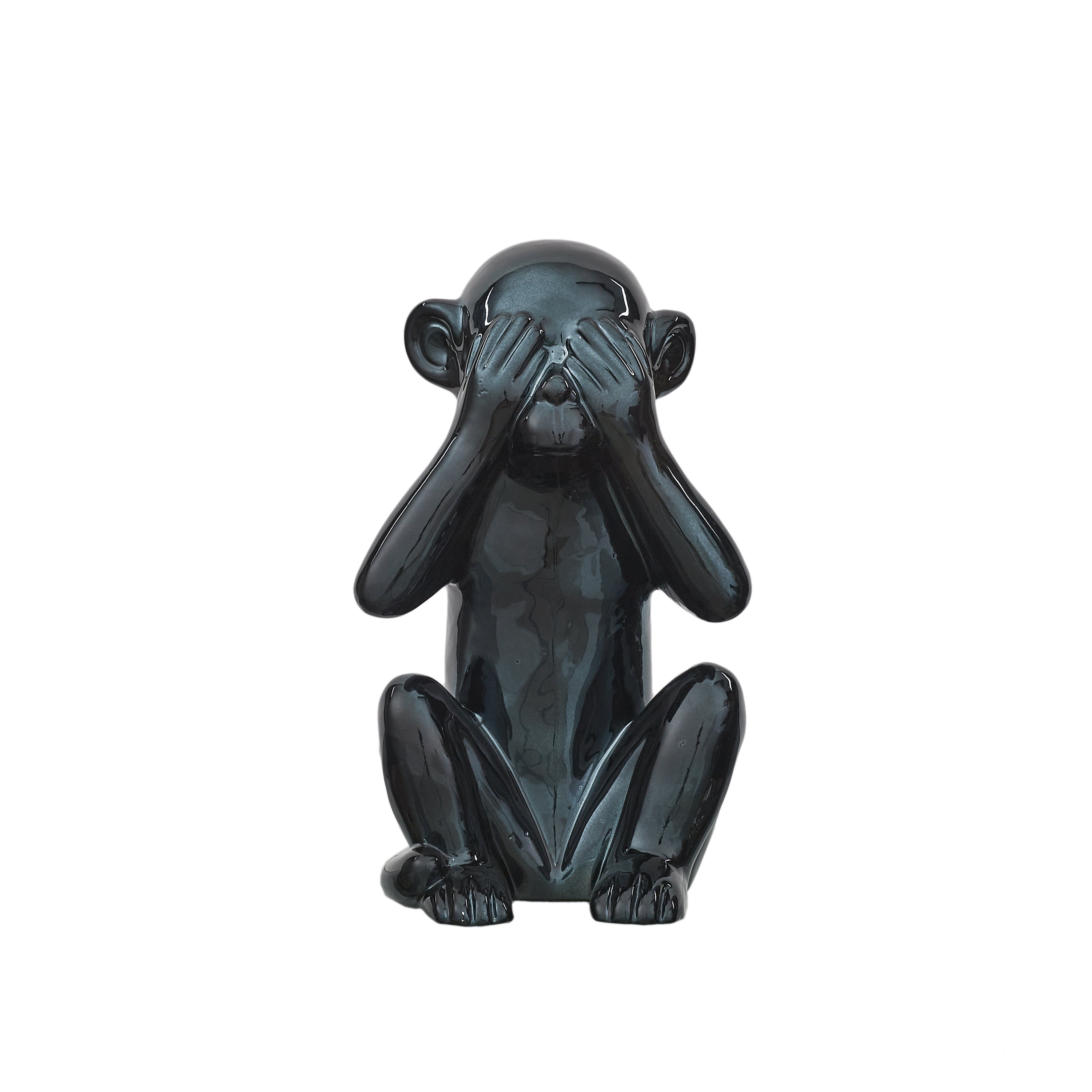 STATUE SINGE NOIR H28CM