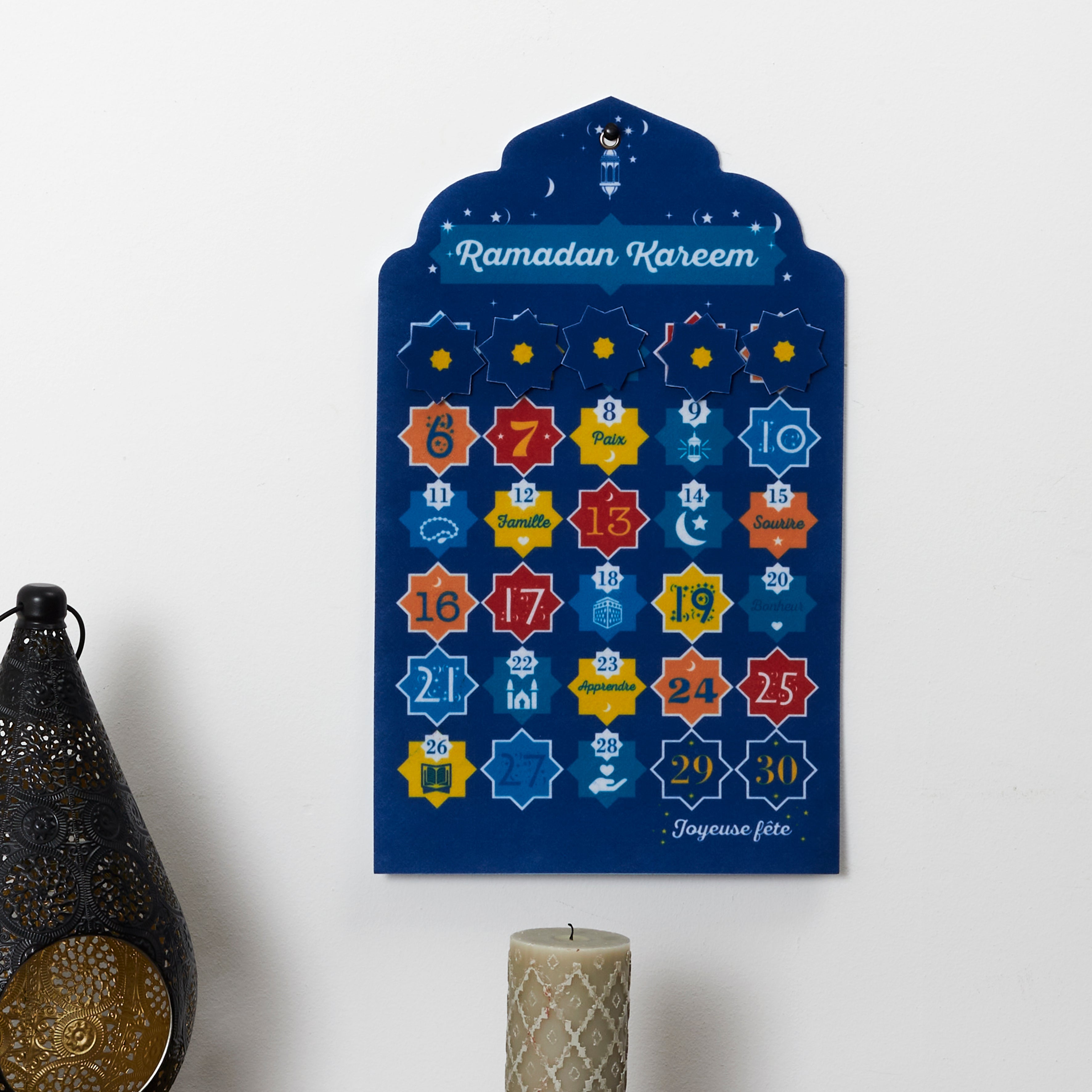 CALENDRIER RAMADAN 30 JOURS 28X50CM