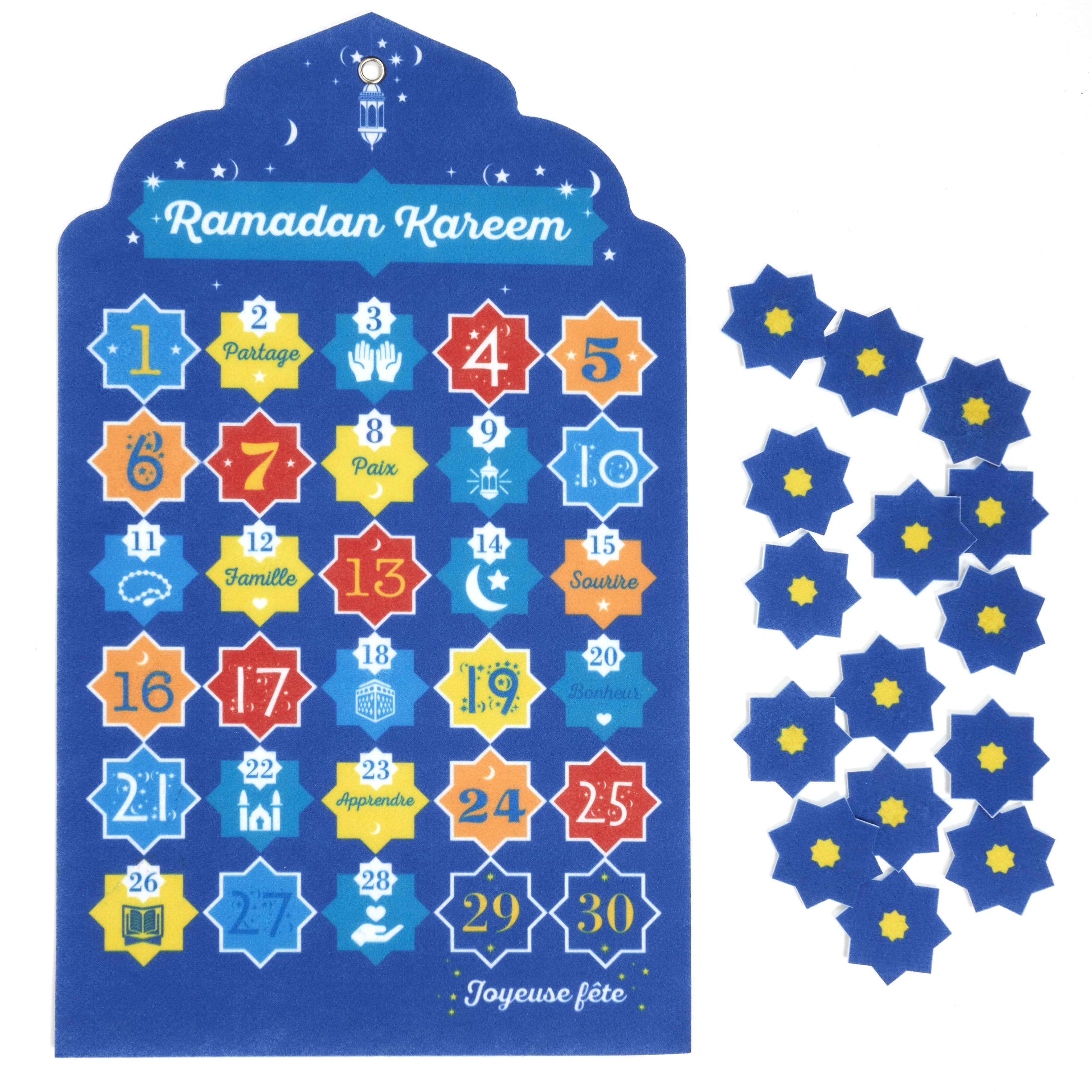 CALENDRIER RAMADAN 30 JOURS 28X50CM