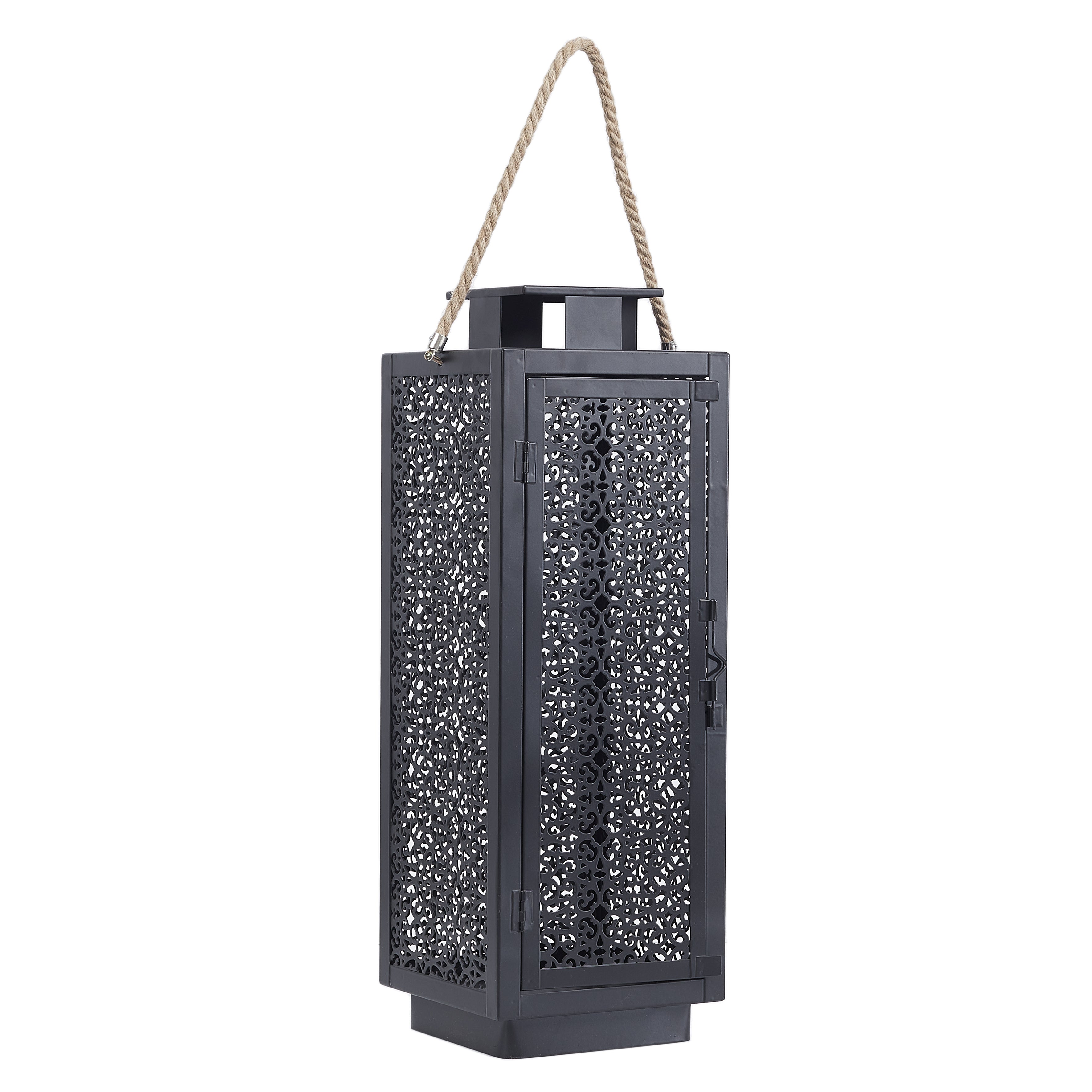 LANTERNE METAL AJOURE NOIR X2