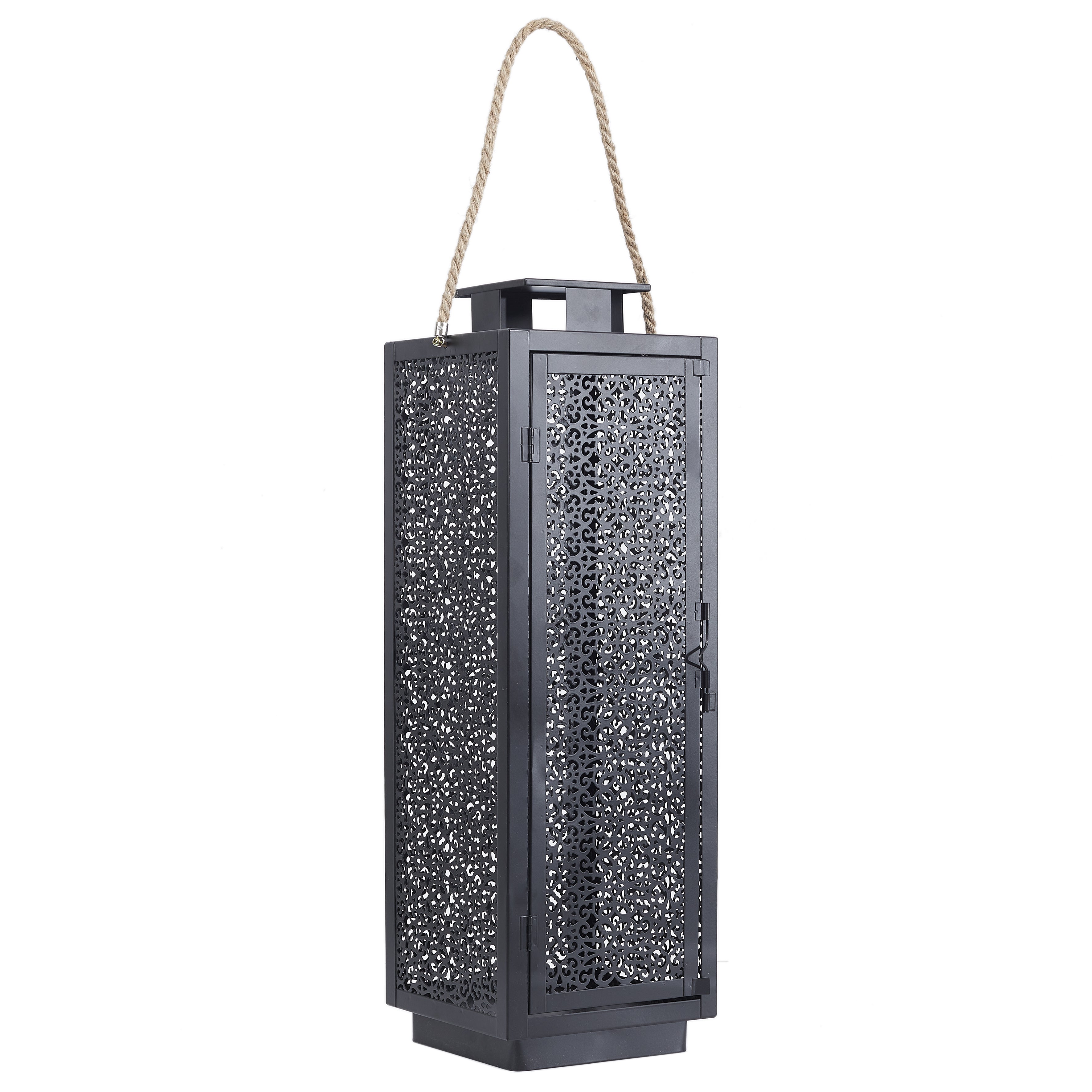 LANTERNE METAL AJOURE NOIR X2