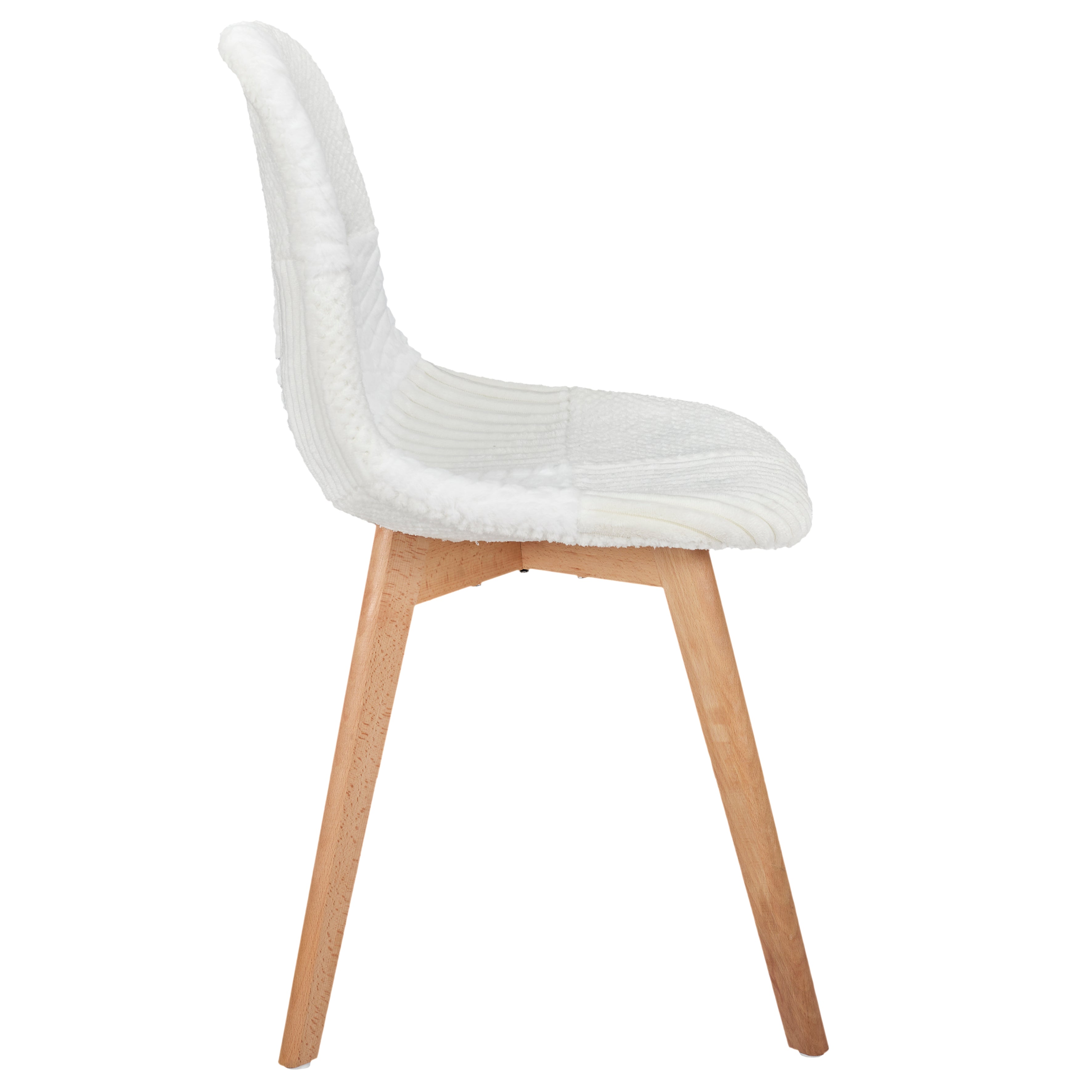 CHAISE SCANDINAVE PATCHWORK BLANC - LOT DE 4