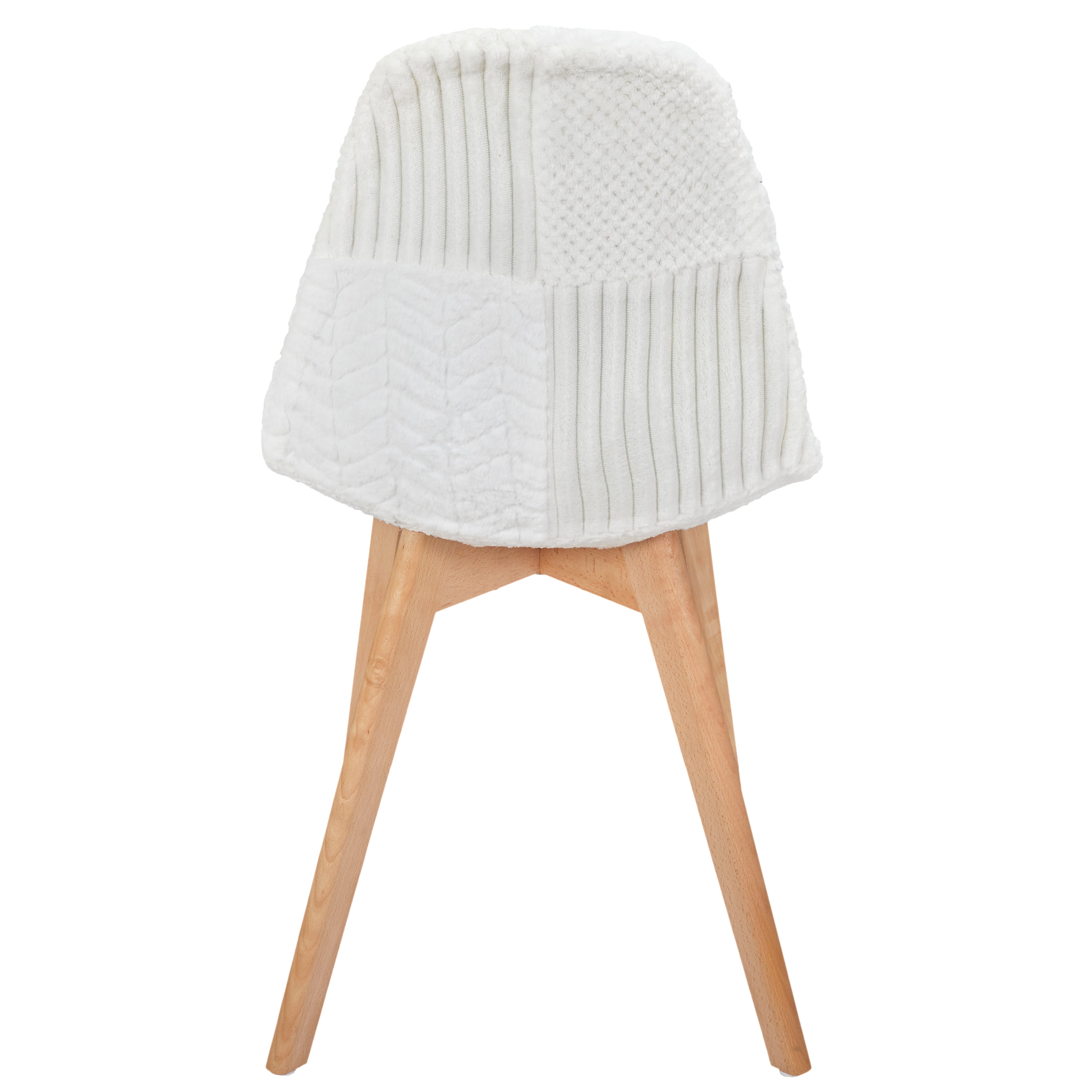 CHAISE SCANDINAVE PATCHWORK BLANC - LOT DE 4