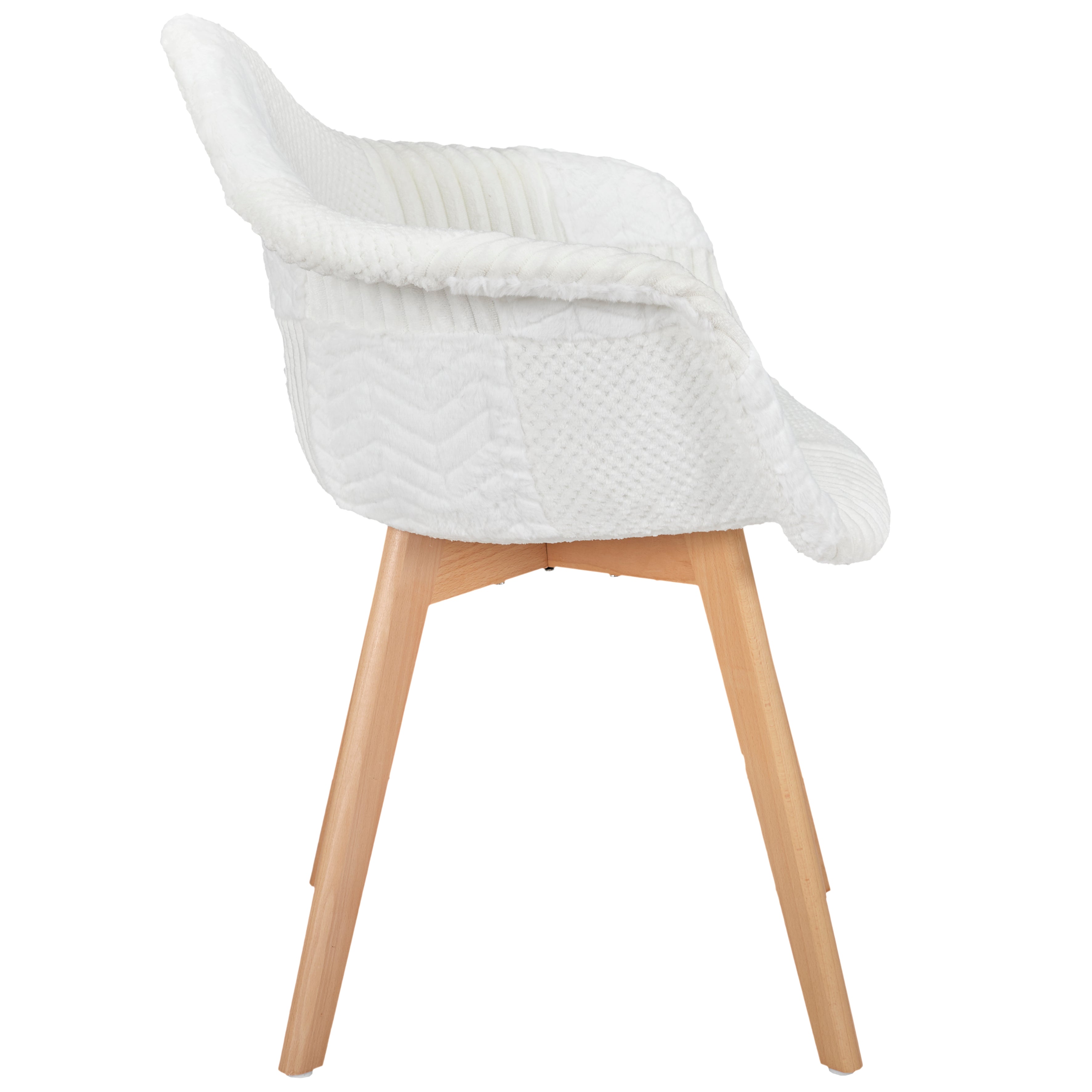 FAUTEUIL SCANDINAVE PATCHWORK BLANC - LOT DE 2