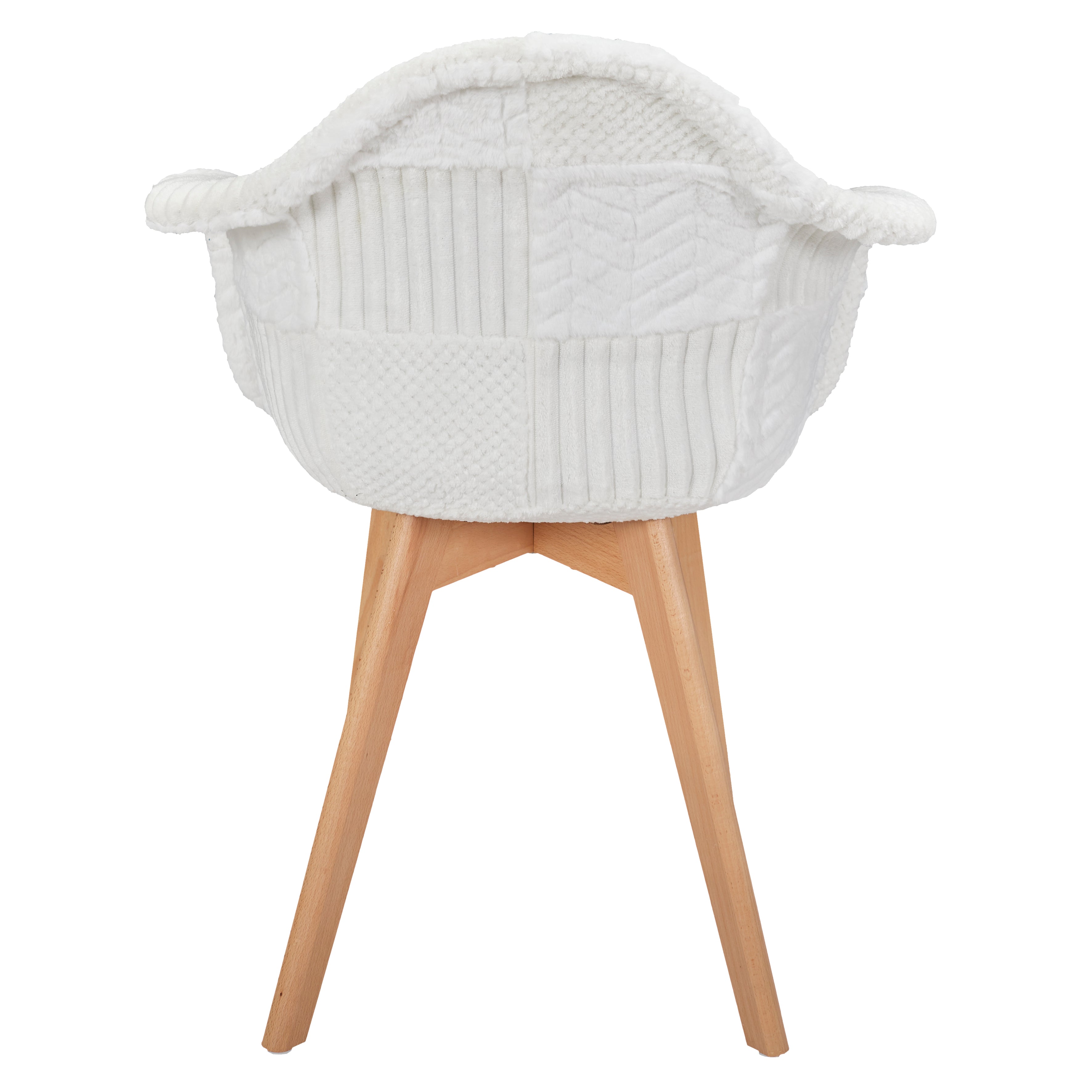 FAUTEUIL SCANDINAVE PATCHWORK BLANC - LOT DE 2