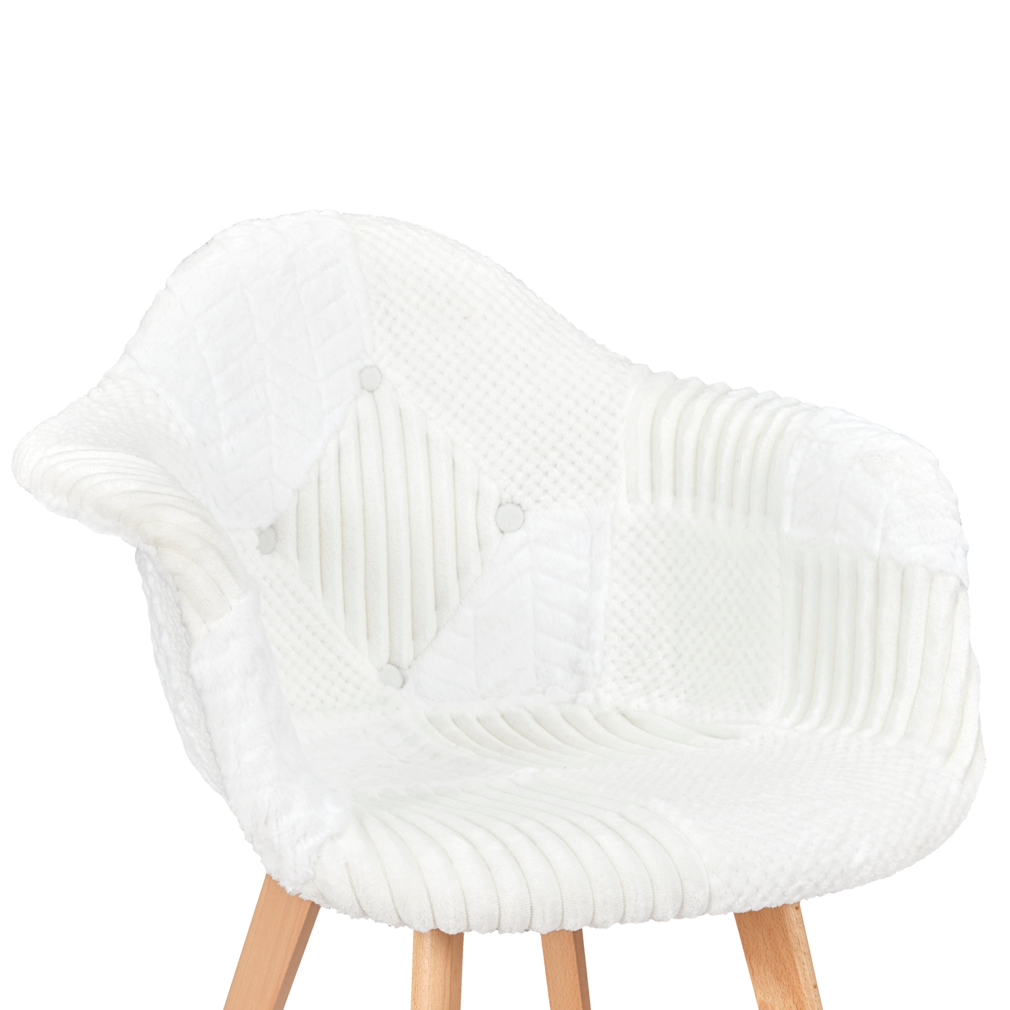 FAUTEUIL SCANDINAVE PATCHWORK BLANC - LOT DE 2