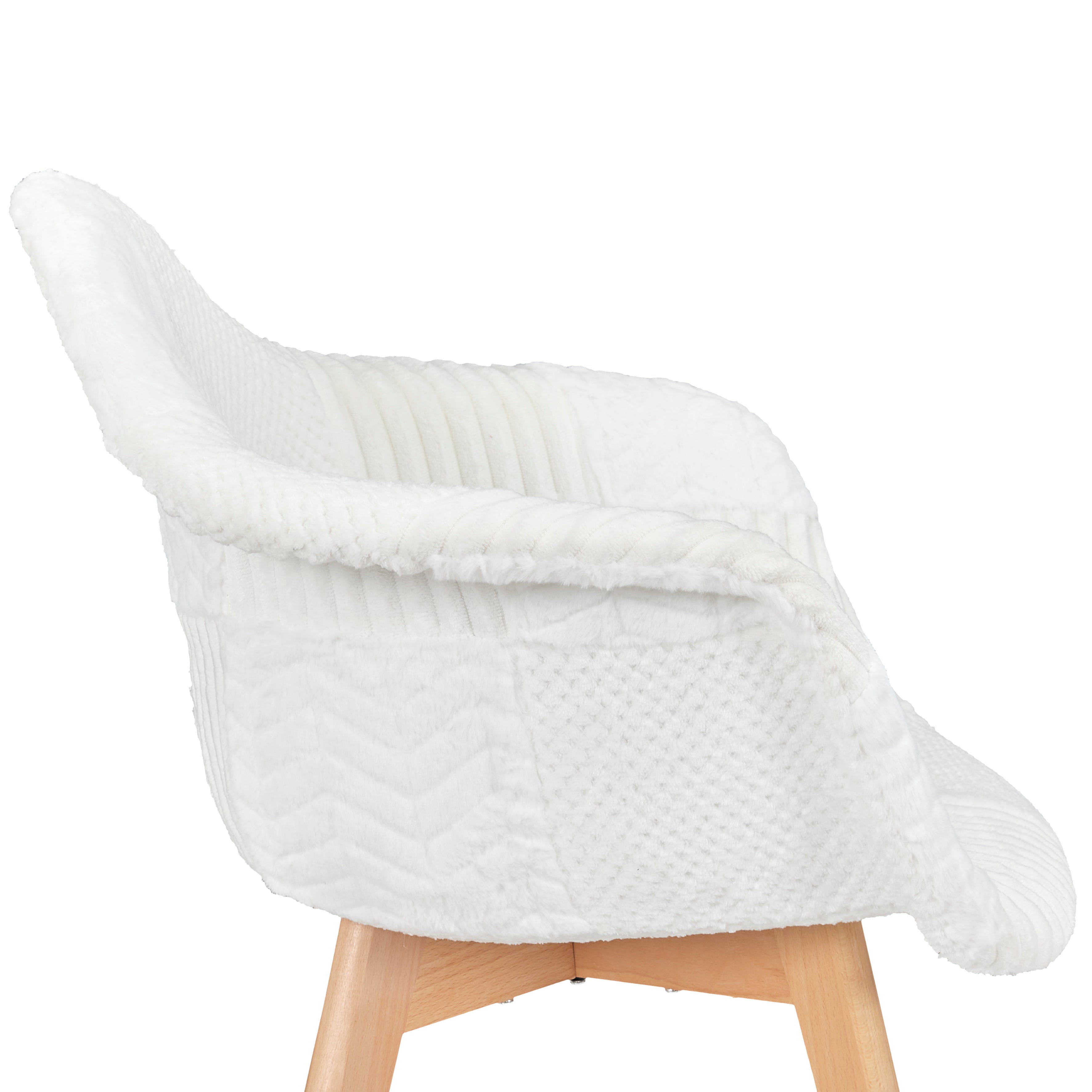 FAUTEUIL SCANDINAVE PATCHWORK BLANC - LOT DE 2