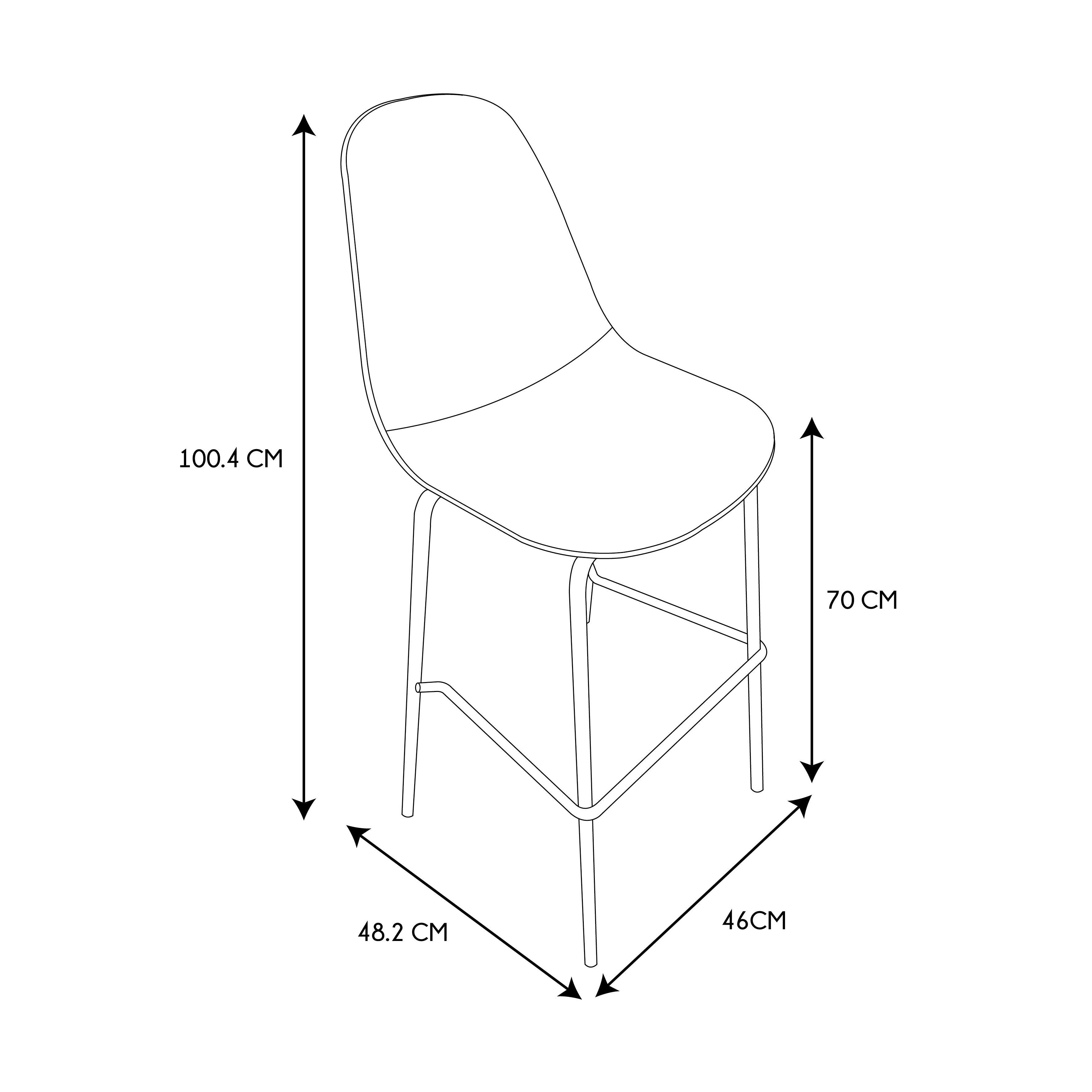 CHAISE DE BAR GIULIA GRIS - LOT DE 2