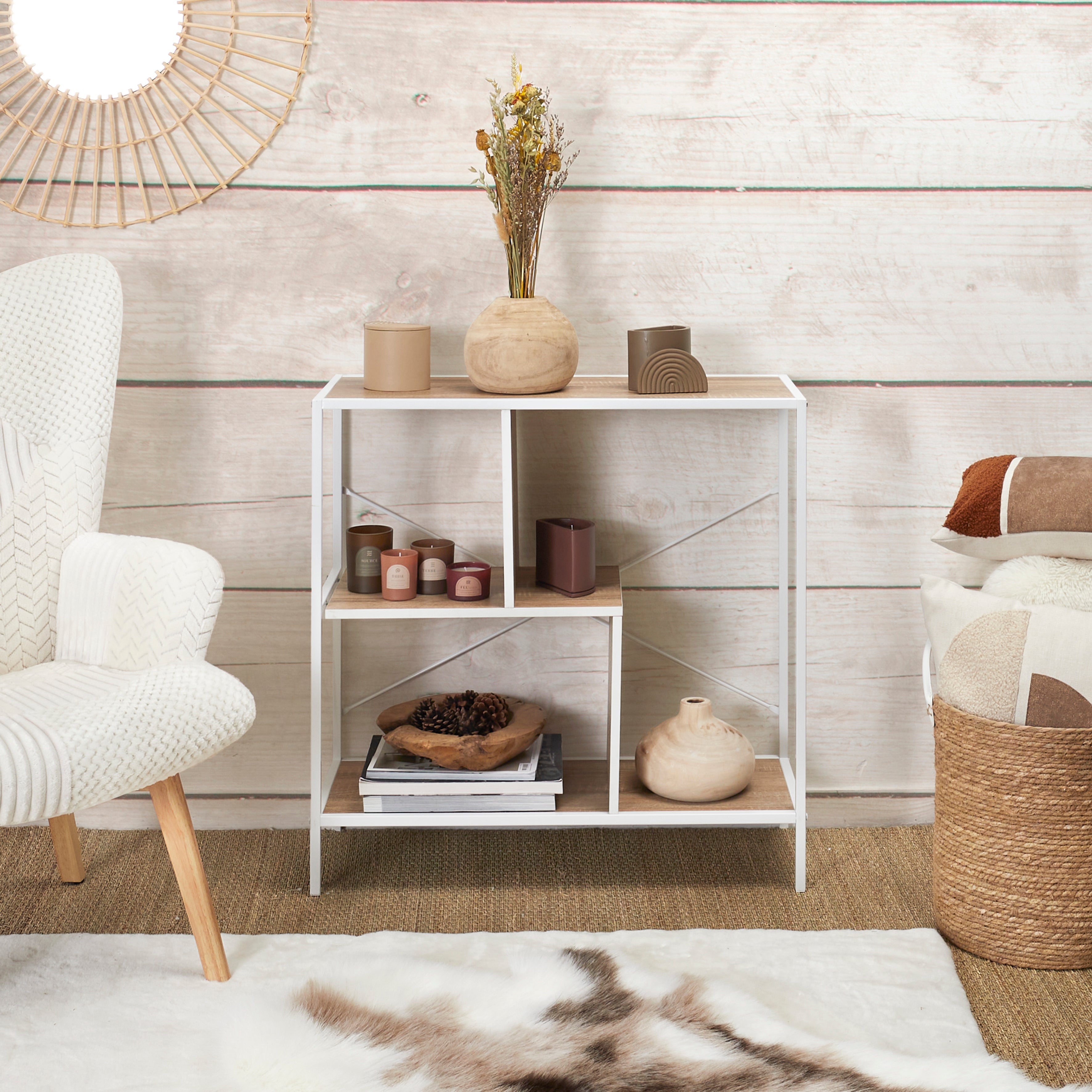 ETAGERE EDISON BLANC 80X30X79.5CM